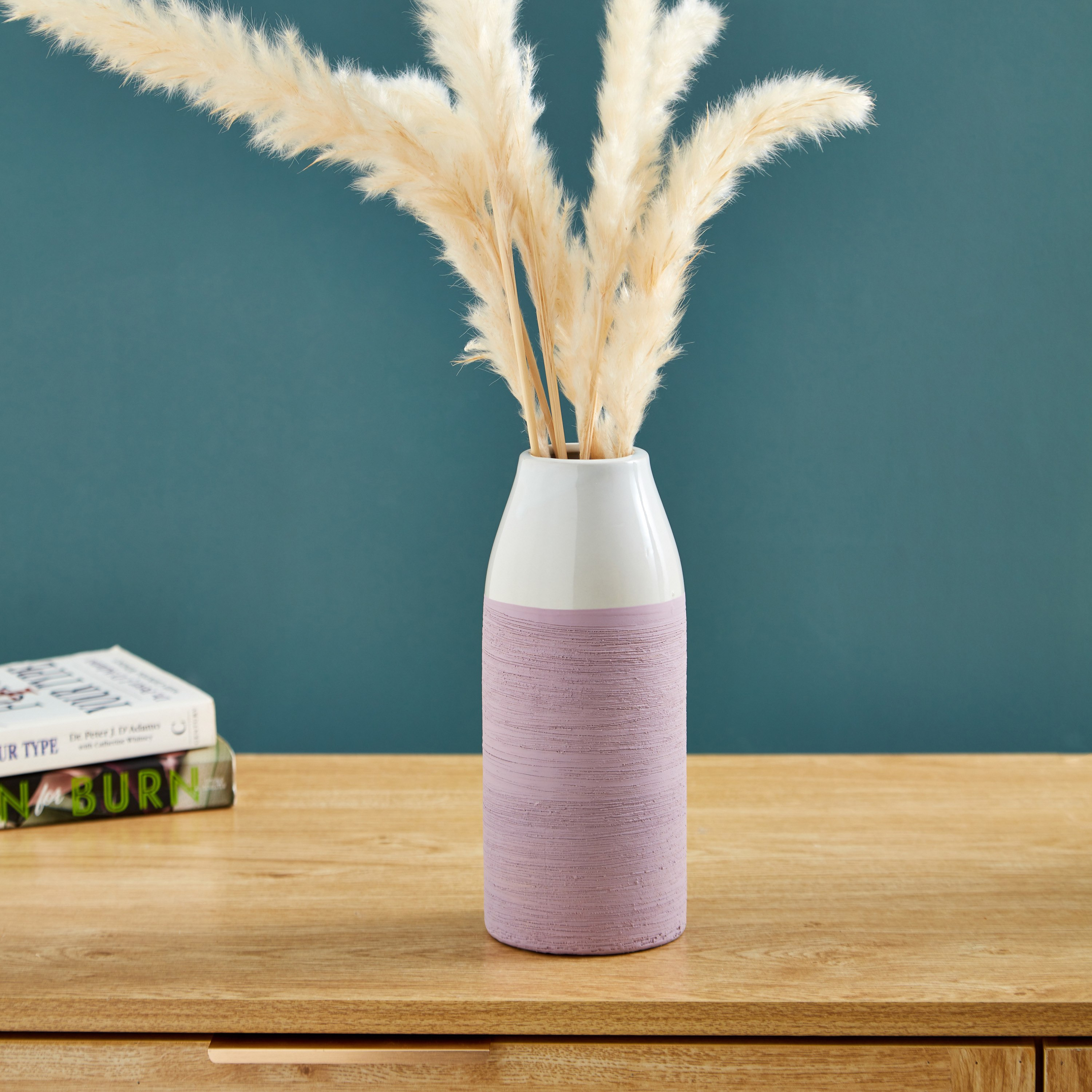 مزهرية سيراميك ثنائية اللون من سافير - 9x9x21.5 سم-hbxbedroom-decorandaccessories-vases-image-1