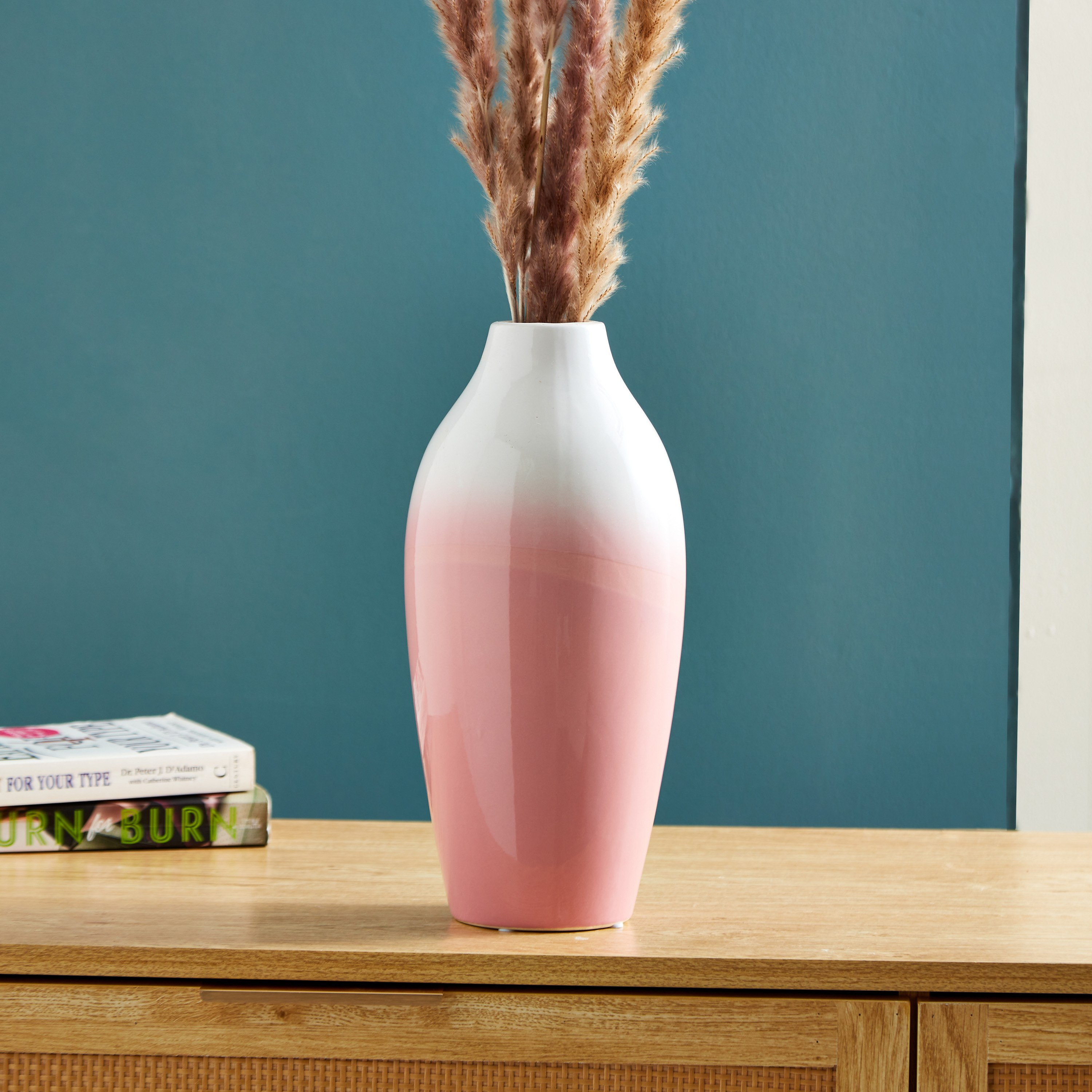 Sapphire Ceramic Ombre Bottle Vase - 14x14x30 cm-hbxbedroom-decorandaccessories-vases-image-1