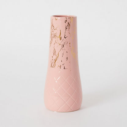 Sapphire Ceramic Textured Big Vase - 12x12x29 cms