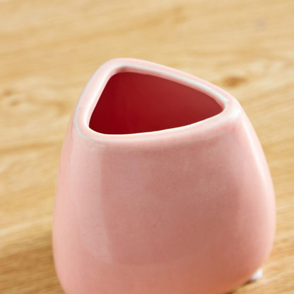 Sapphire Ceramic Curvy Neck Small Vase - 11x10x11 cms