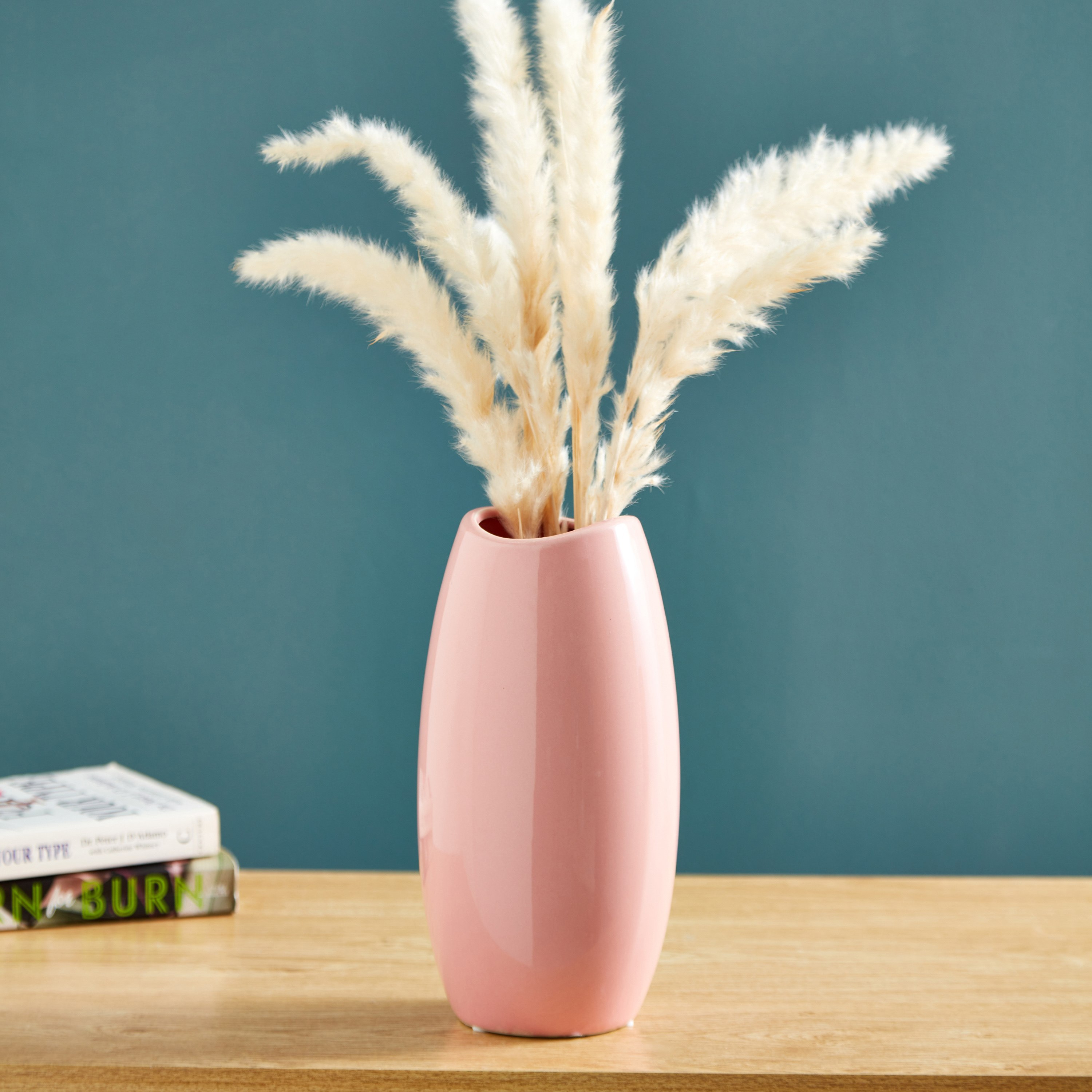 Sapphire Ceramic Curvy Neck Large Vase - 12.5x12.5x24 cm-hbxbedroom-decorandaccessories-vases-image-1