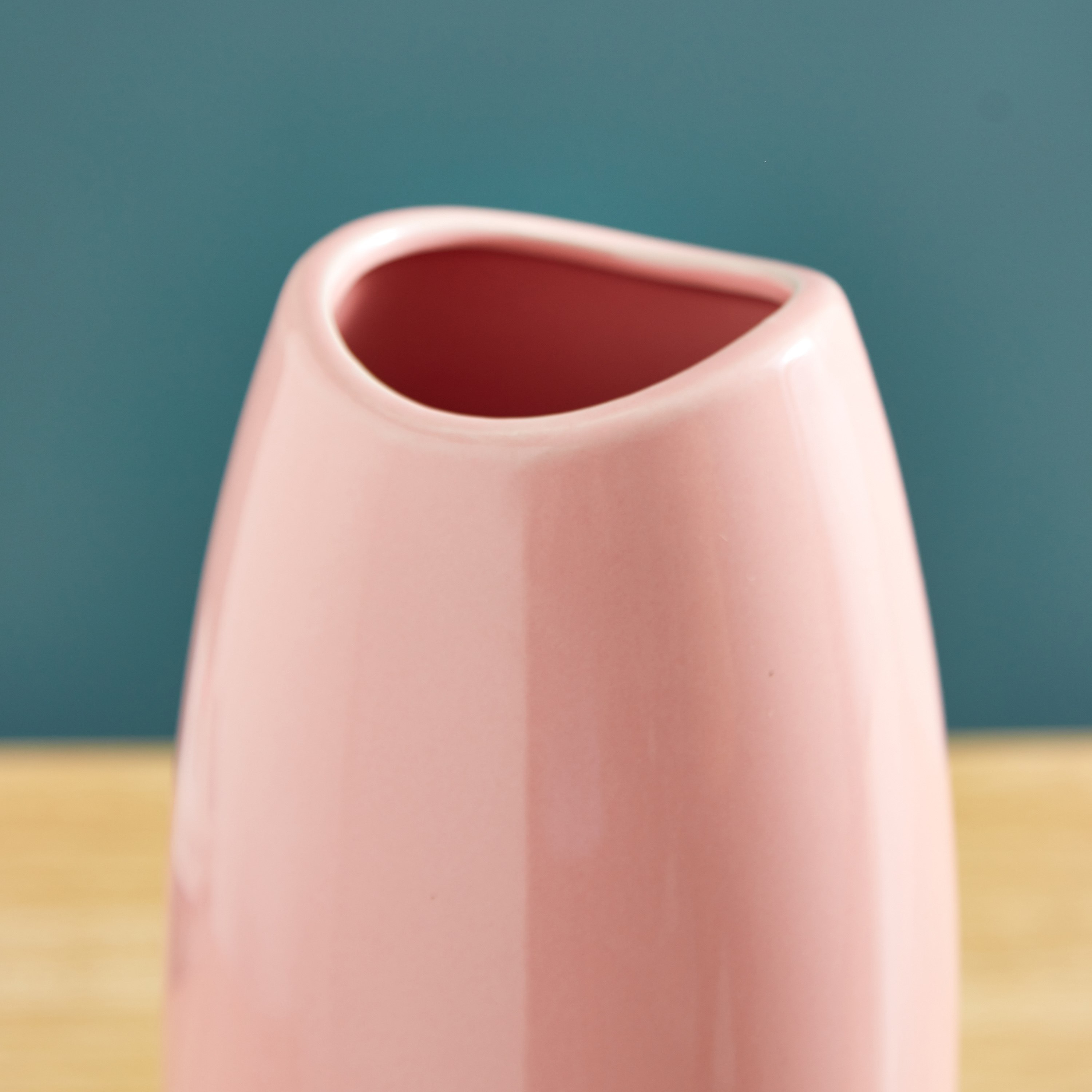 Sapphire Ceramic Curvy Neck Large Vase - 12.5x12.5x24 cm-hbxbedroom-decorandaccessories-vases-image-3
