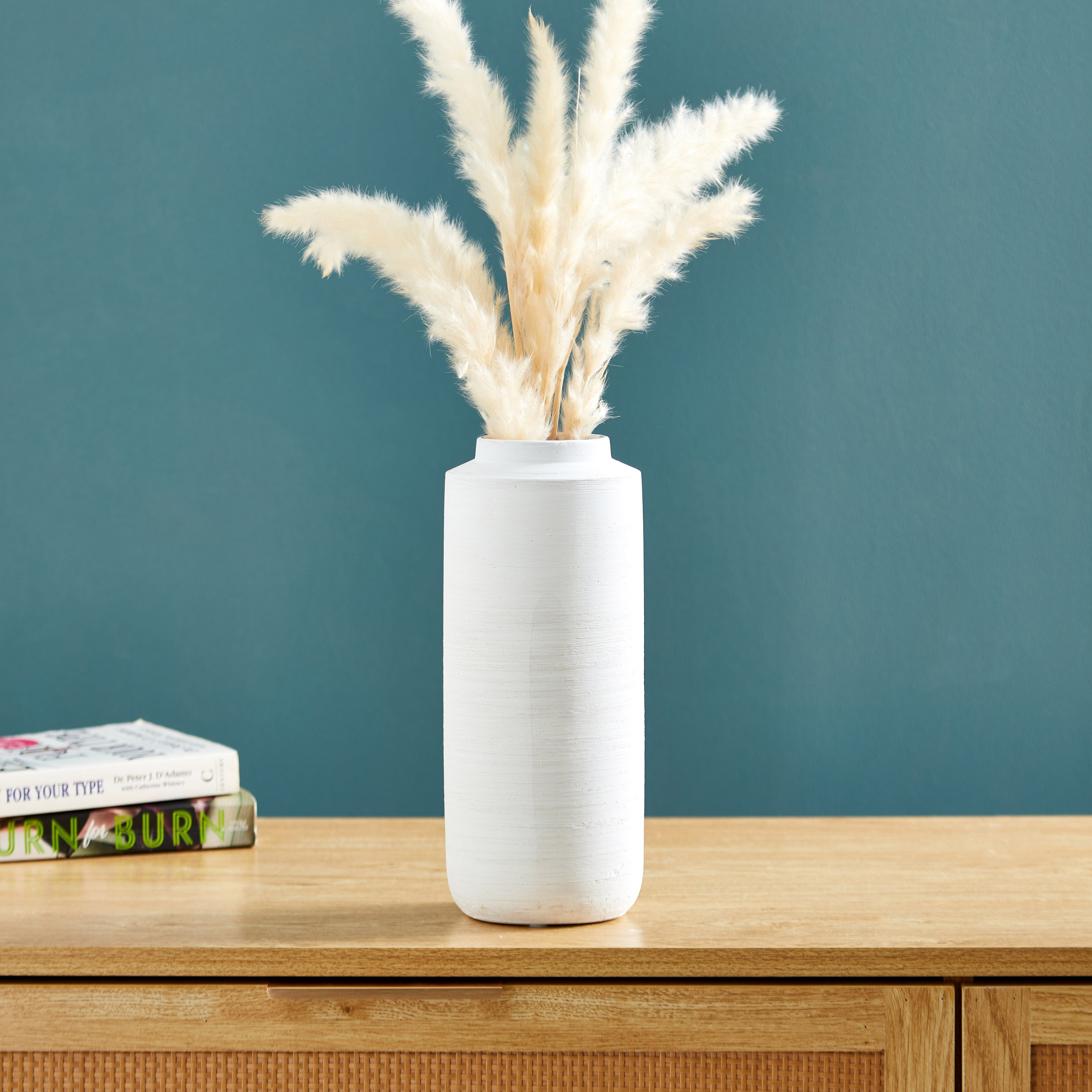 Sapphire Ceramic Textured  Large Cylindrical Vase - 10.5x10.5x25 cm-hbxbedroom-decorandaccessories-vases-image-1