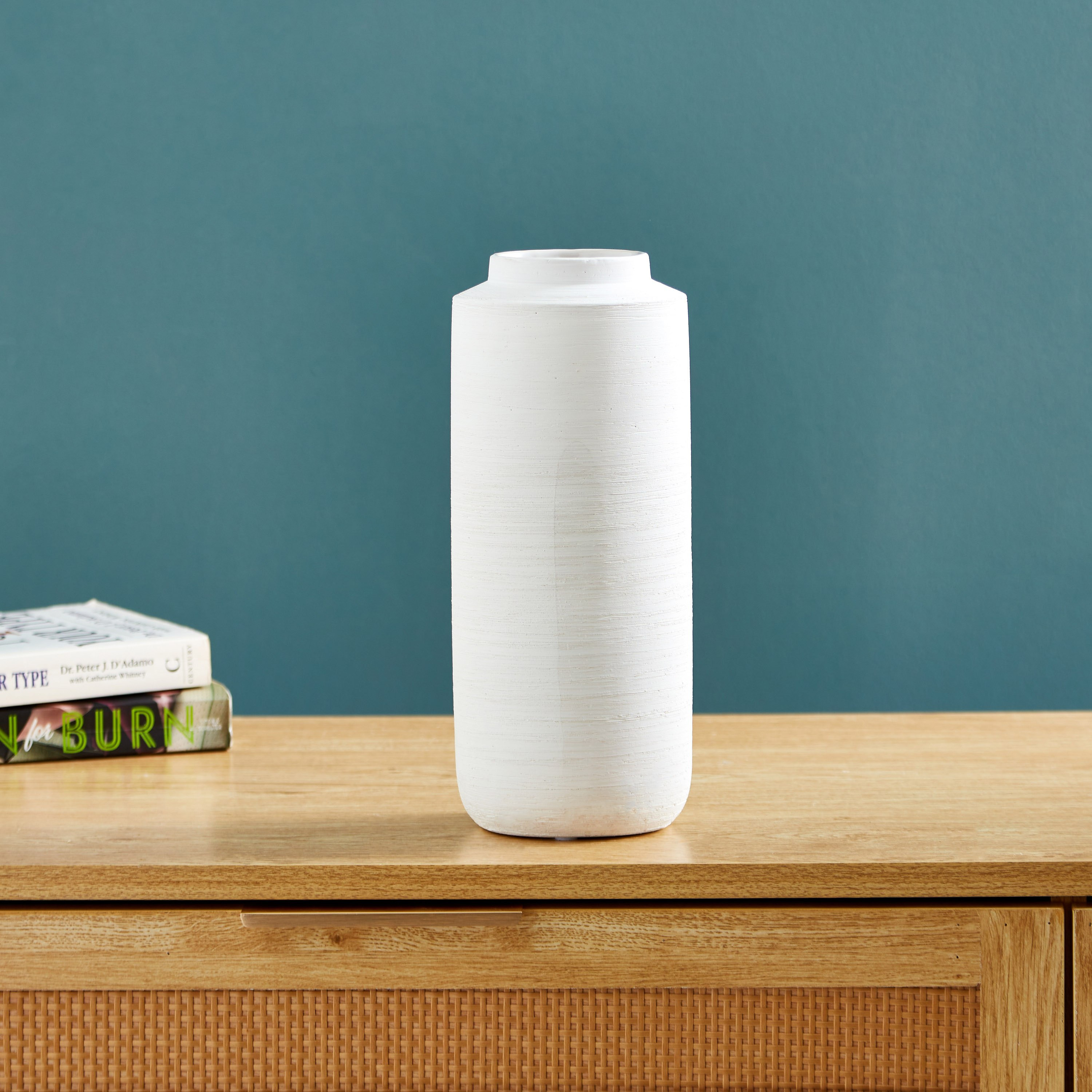 Sapphire Ceramic Textured  Large Cylindrical Vase - 10.5x10.5x25 cm-hbxbedroom-decorandaccessories-vases-image-2