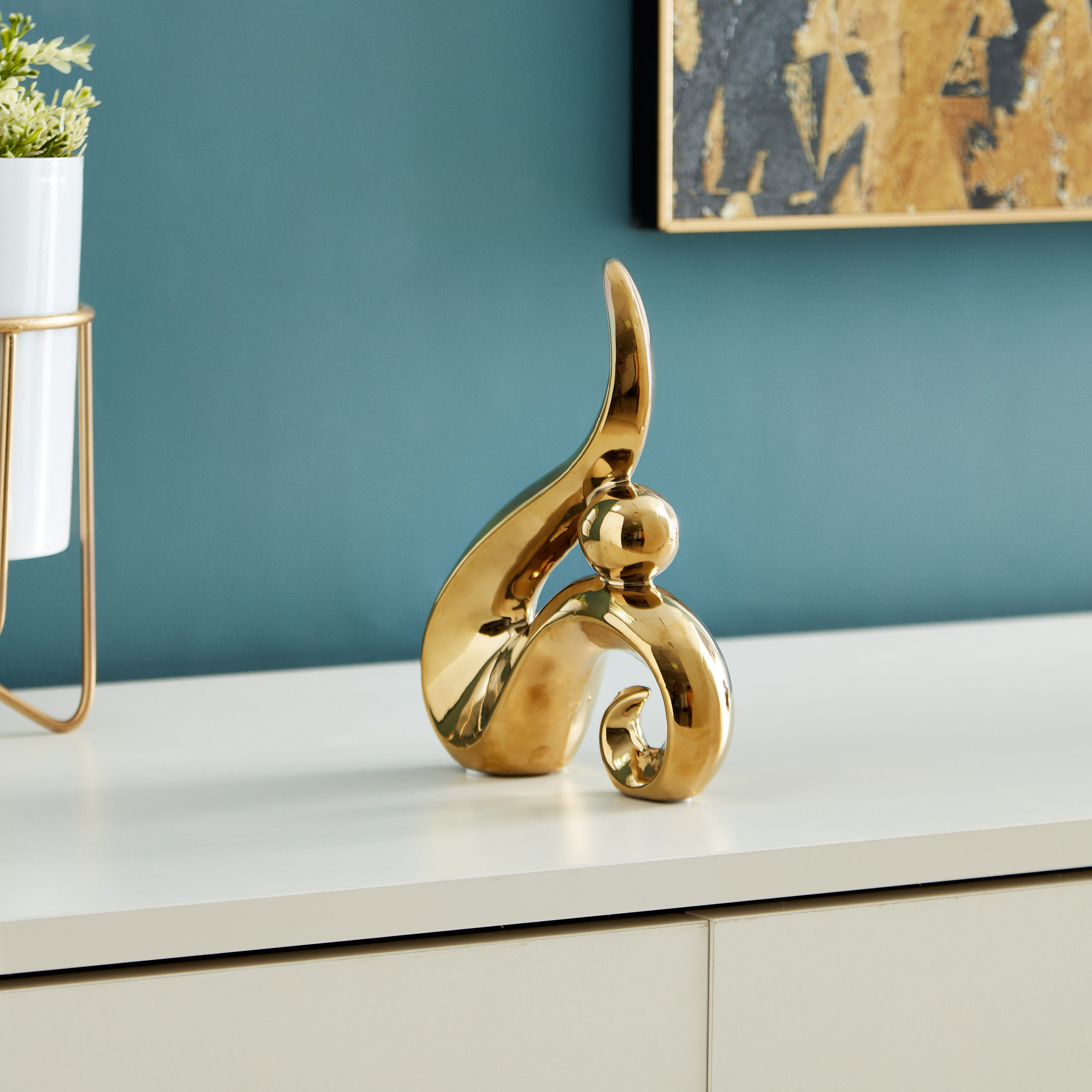 زينة سيراميك بتصميم تجريدي منحني من سافير - 15x6x20 سم-hbxhomeware-homedecor-figurinesandornaments-image-2