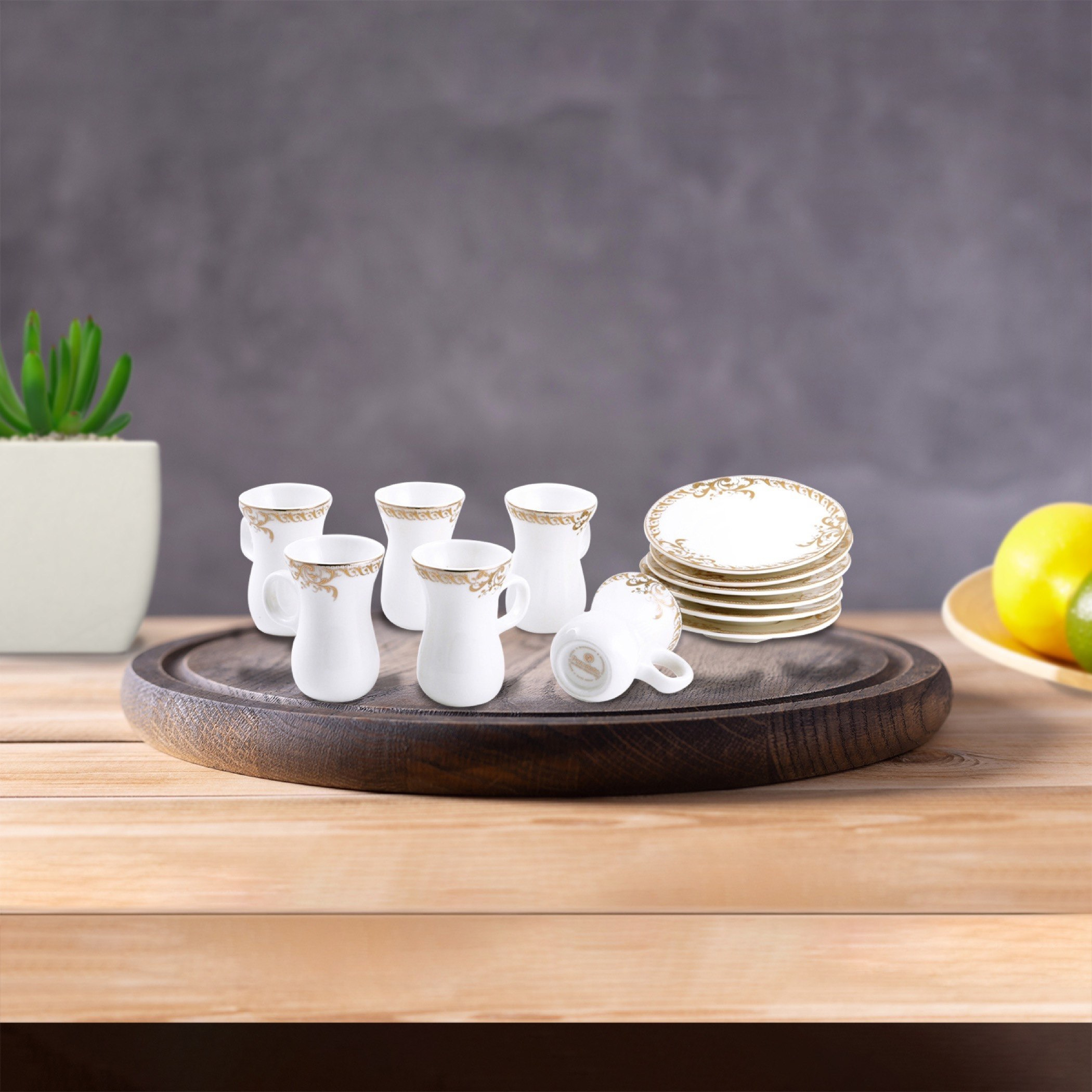 طقم فناجين وصحون 12 قطعة من تريندي - 100 مل-hbxhomeware-hbxkitchen-image-1