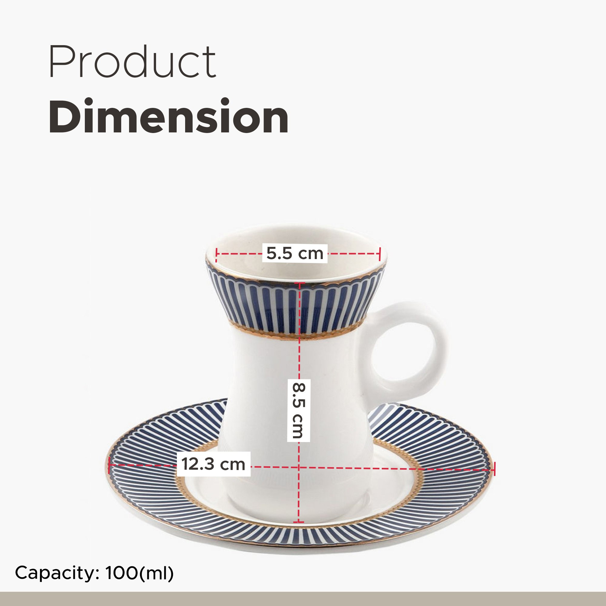 طقم فناجين وصحون 12 قطعة من تريندي - 100 مل-hbxhomeware-hbxkitchen-image-7