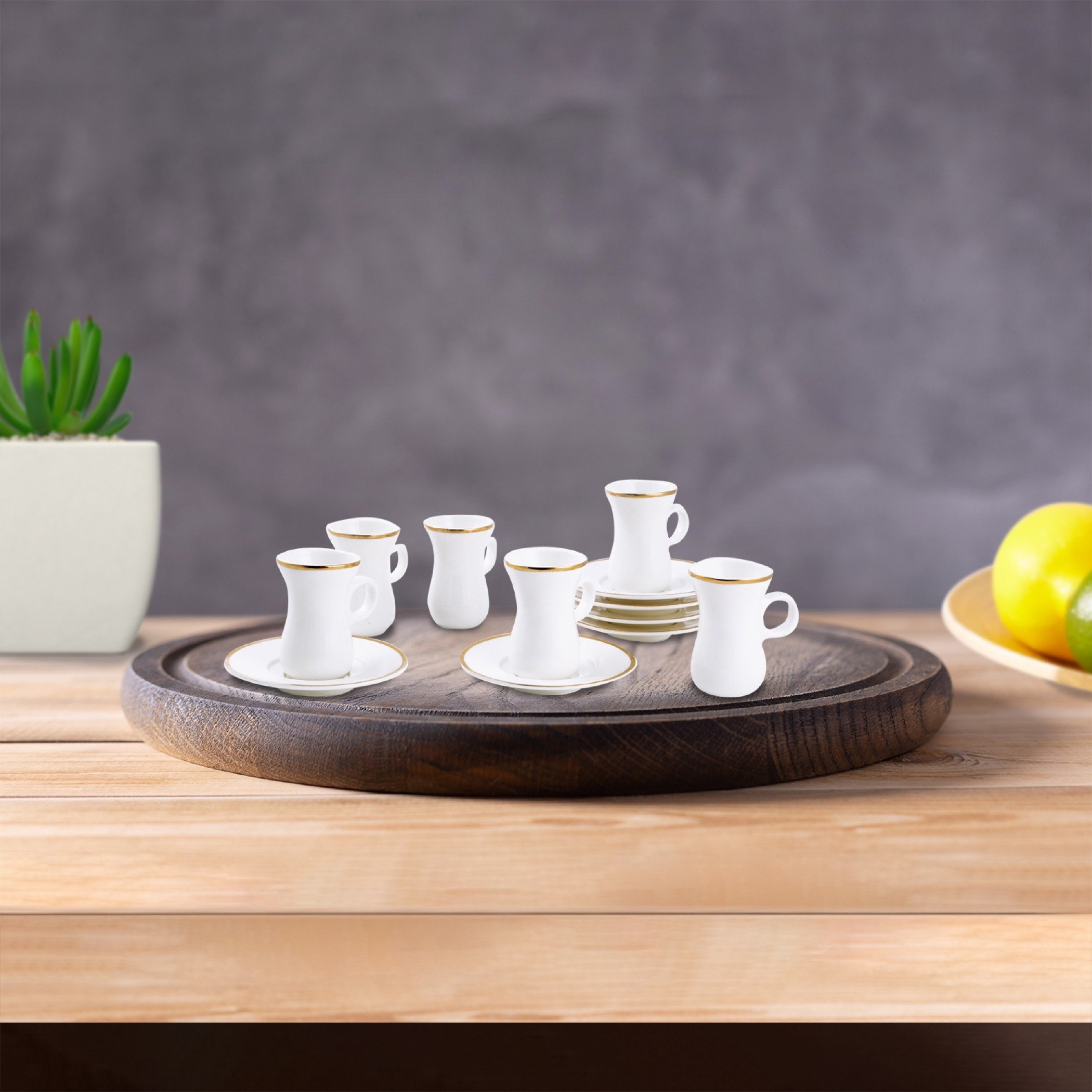 طقم فناجين شاي وصحون 12 قطعة من تريندي - 100 مل-hbxhomeware-hbxkitchen-image-1