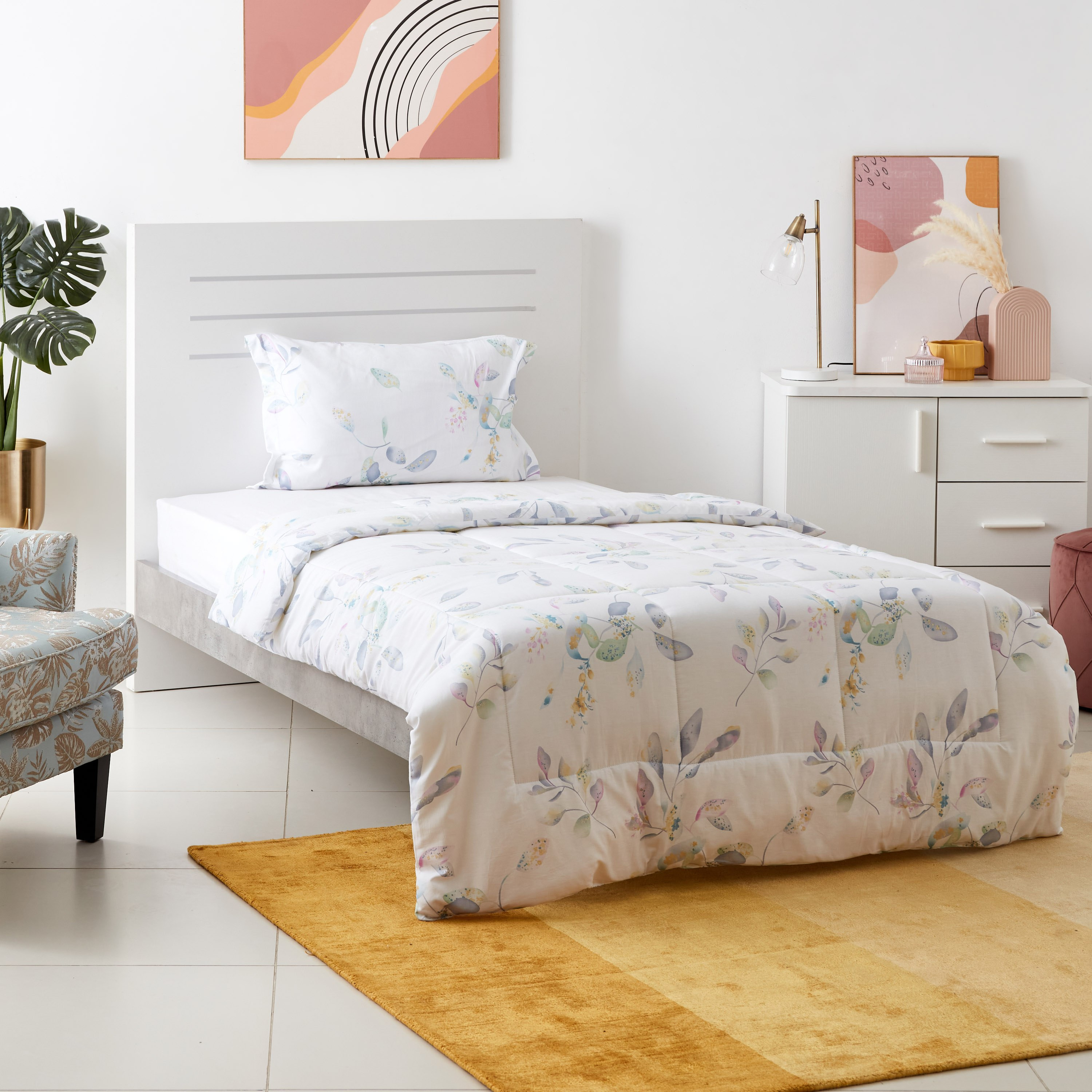 طقم لحاف توين من قطعتين قطن بطبعات من فيرونا إيميلي - 160x220 سم-hbxhomeware-hbxdecorandfurnishings-image-1