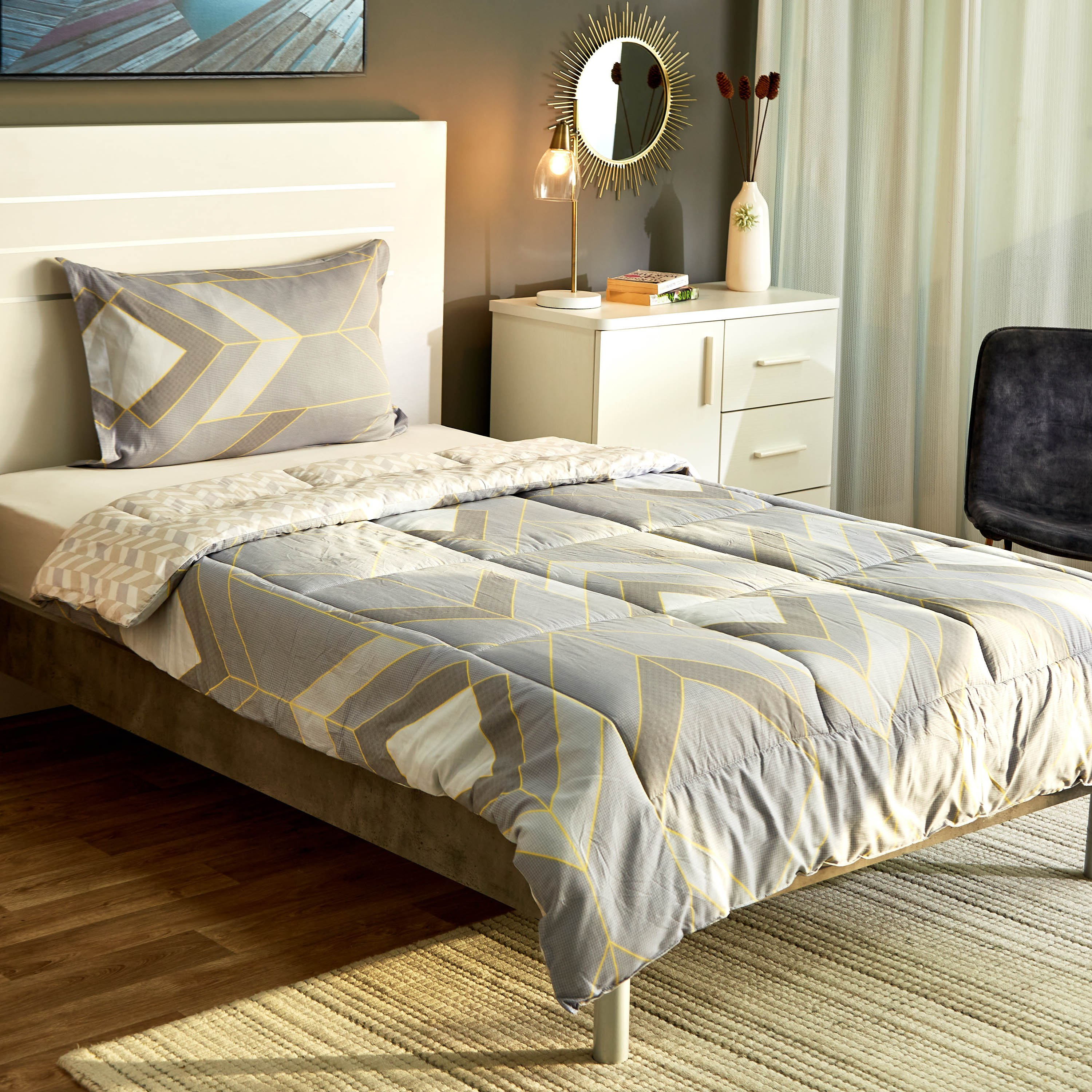 Verona Grace 2-Piece Printed Cotton Twin Comforter Set - 160x220 cm-hbxhomeware-hbxdecorandfurnishings-image-2