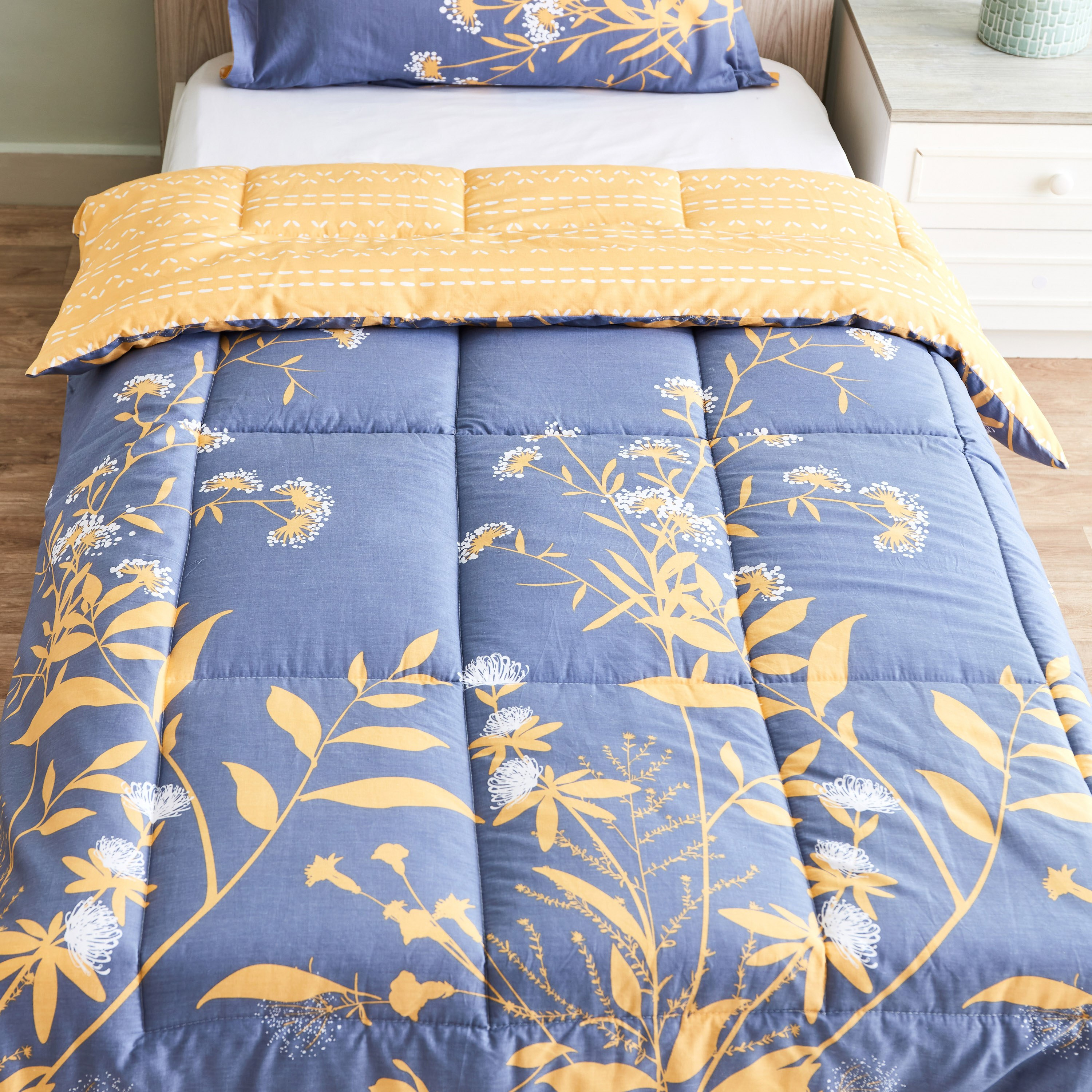طقم لحاف فردي من قطعتين قطن بطبعات من فيرونا نورا - 135x220 سم-hbxhomeware-hbxdecorandfurnishings-image-3