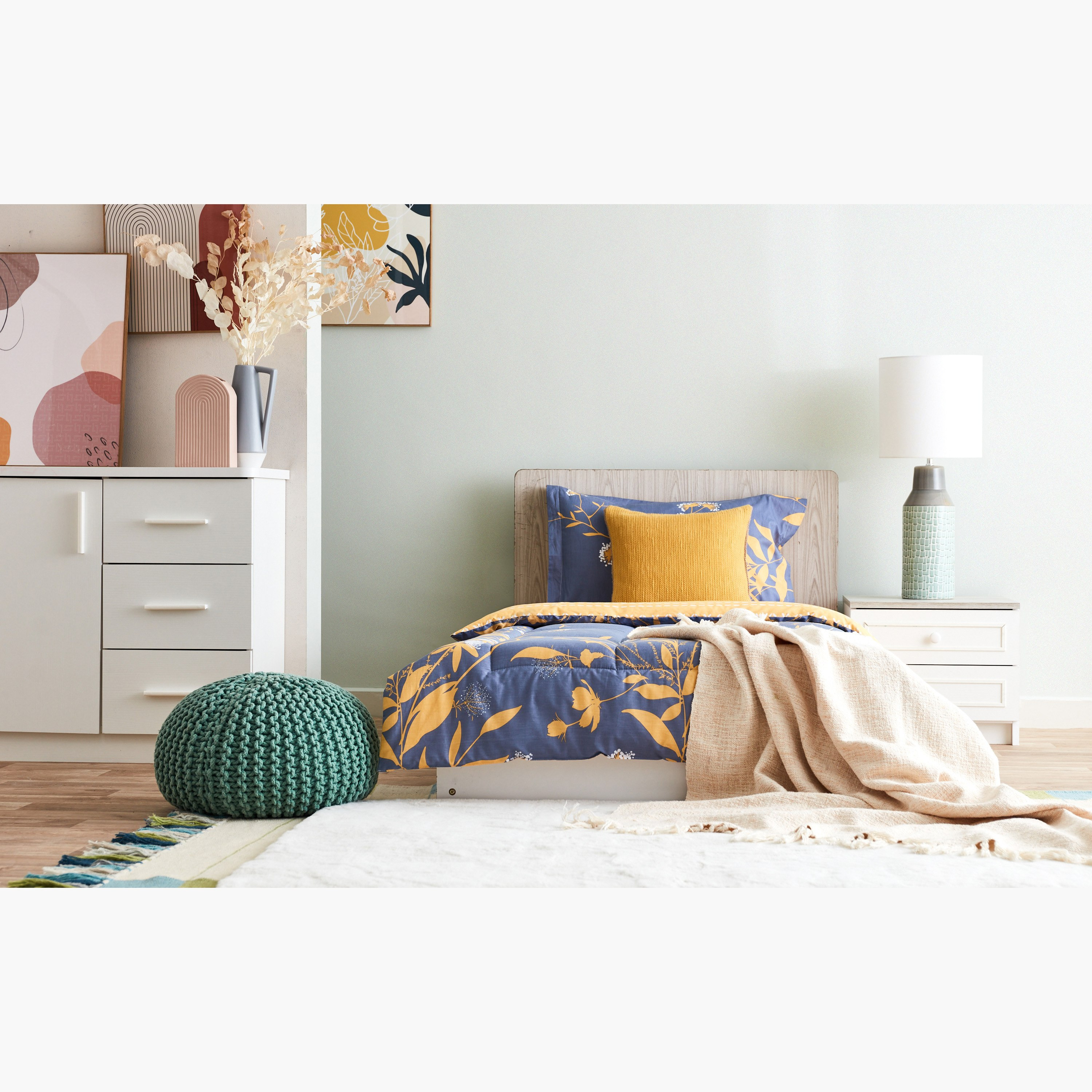 طقم لحاف فردي من قطعتين قطن بطبعات من فيرونا نورا - 135x220 سم-hbxhomeware-hbxdecorandfurnishings-image-7