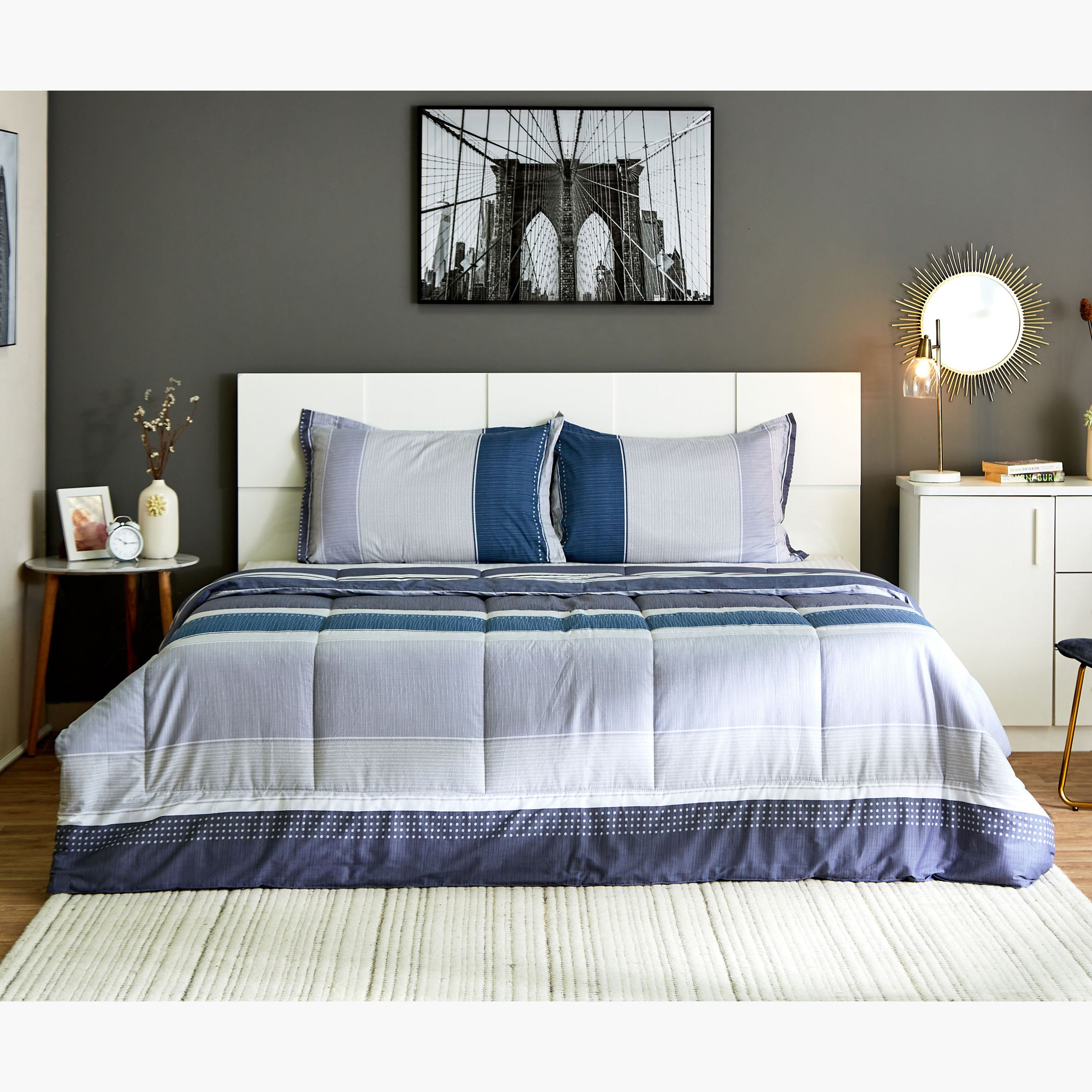 Verona Riley 3-Piece Printed Cotton King Comforter Set - 220x240 cm-hbxhomeware-hbxdecorandfurnishings-image-1