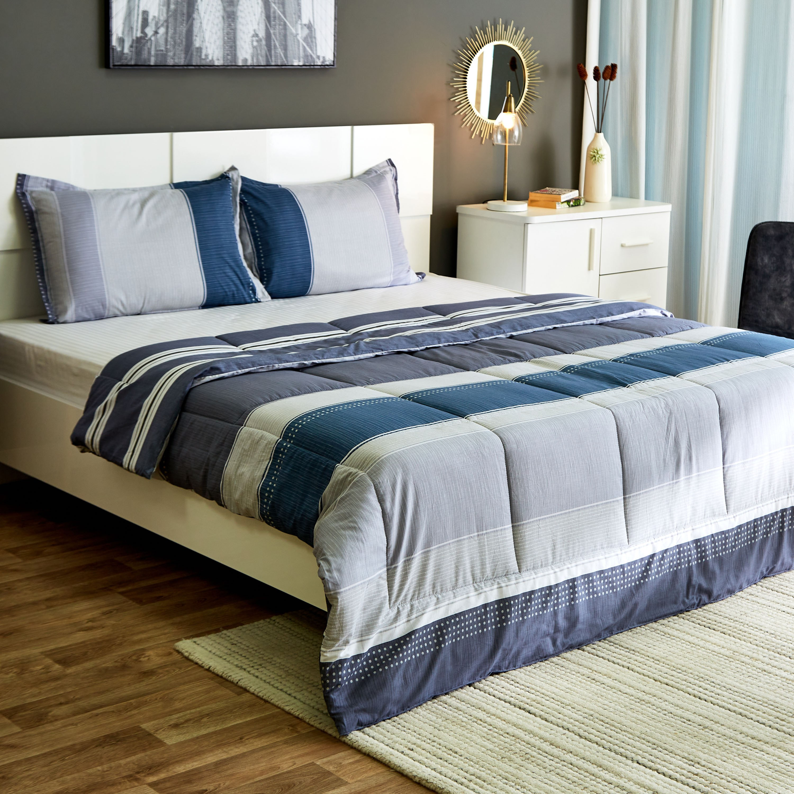Verona Riley 3-Piece Printed Cotton King Comforter Set - 220x240 cm-hbxhomeware-hbxdecorandfurnishings-image-2