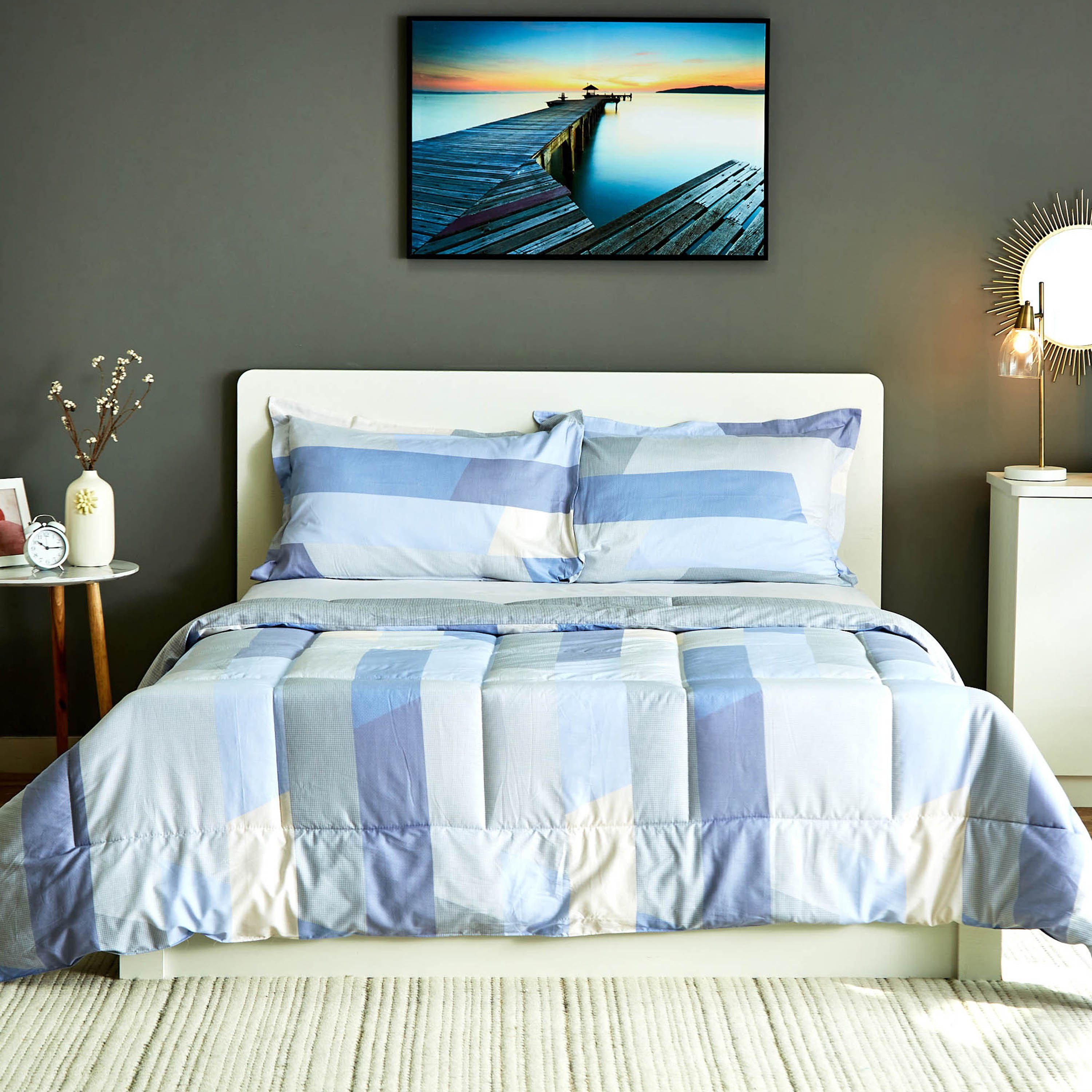 طقم لحاف كوين 3 قطع قطن بطبعات من فيرونا زوي - 200x240 سم-hbxhomeware-hbxdecorandfurnishings-image-1