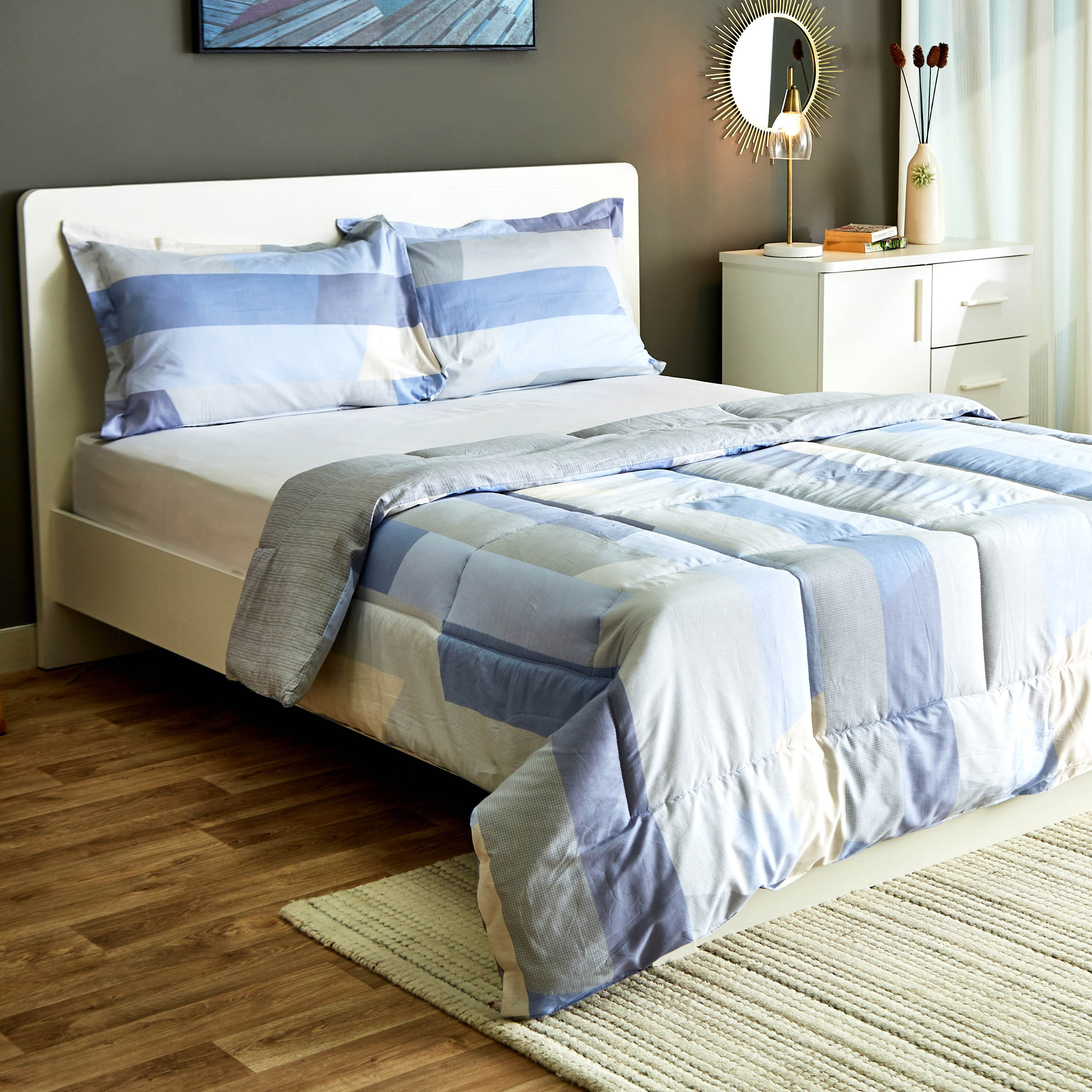 طقم لحاف كوين 3 قطع قطن بطبعات من فيرونا زوي - 200x240 سم-hbxhomeware-hbxdecorandfurnishings-image-2