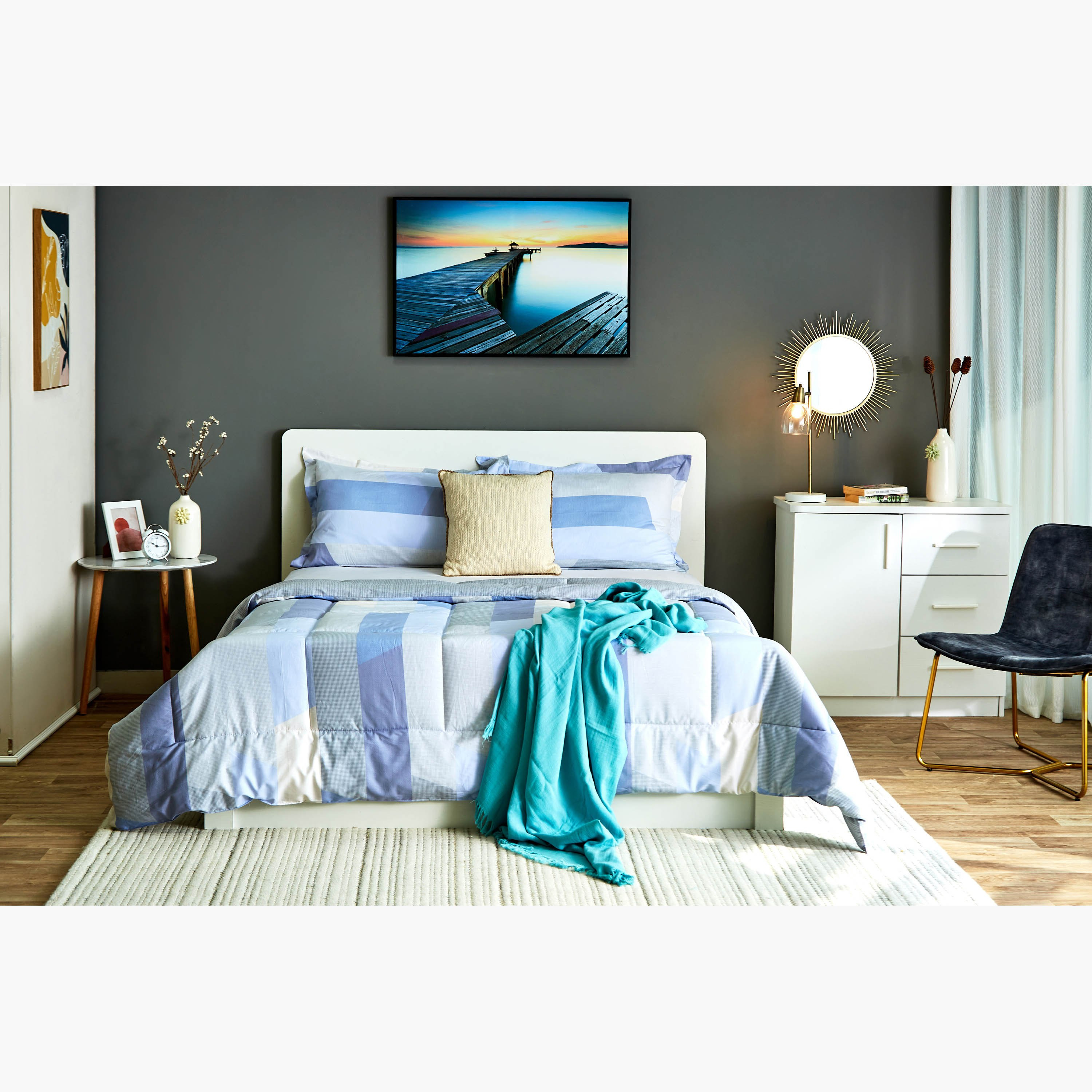طقم لحاف كوين 3 قطع قطن بطبعات من فيرونا زوي - 200x240 سم-hbxhomeware-hbxdecorandfurnishings-image-7