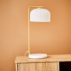 Elma Desk Lamp with Marble Base and Metallic Highlights - 52x20 cms