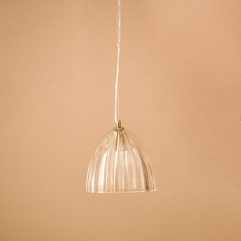 Elma Glass Striped Ceiling Lamp - 25x24 cm-Ceiling Lamps-image-0