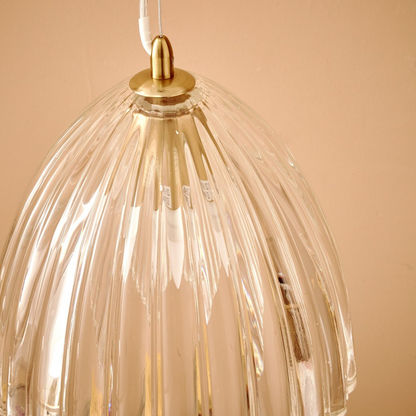 Elma Glass Striped Ceiling Lamp - 25x24 cm
