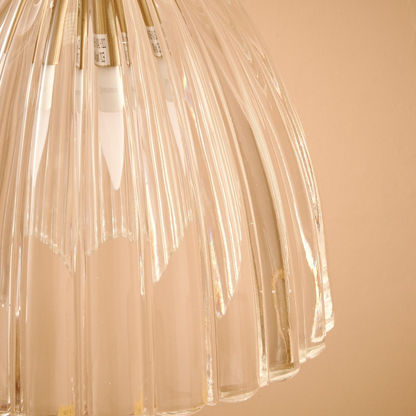 Elma Glass Striped Ceiling Lamp - 25x24 cms