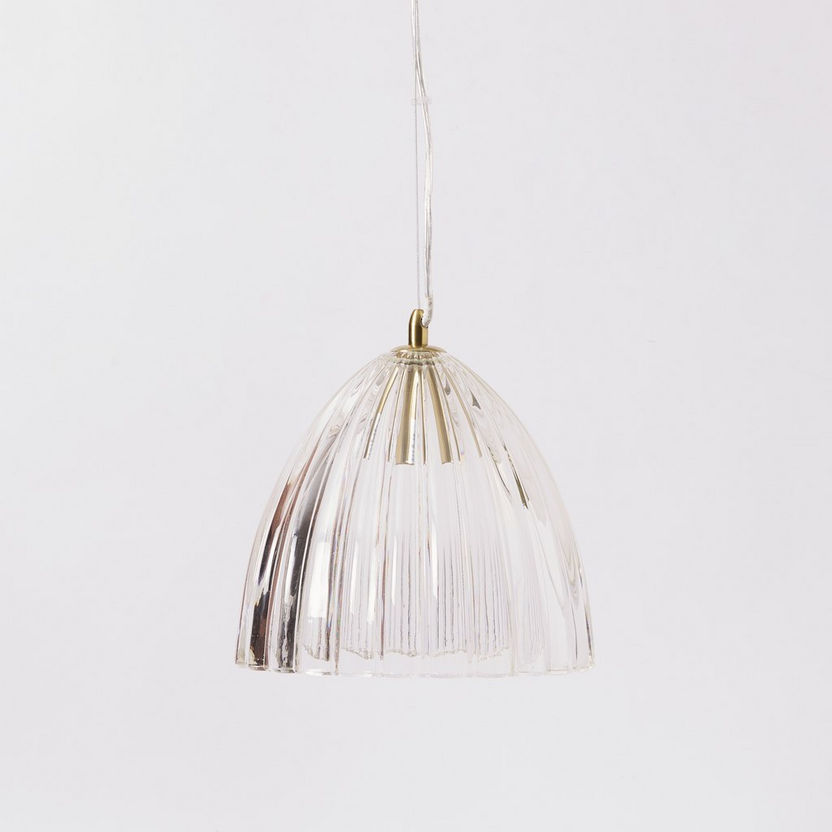 Elma Glass Striped Ceiling Lamp - 25x24 cm-Ceiling Lamps-image-5