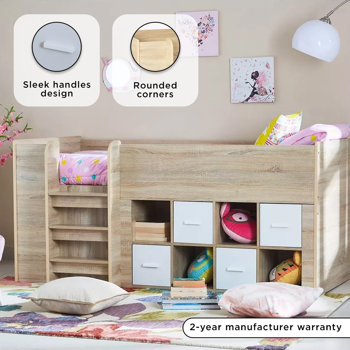 Cooper Costagat Single High Storage Bed - 90x190 cm-hbxkidsandyouth-bedsandbedsets-bunkbeds-single-image-4