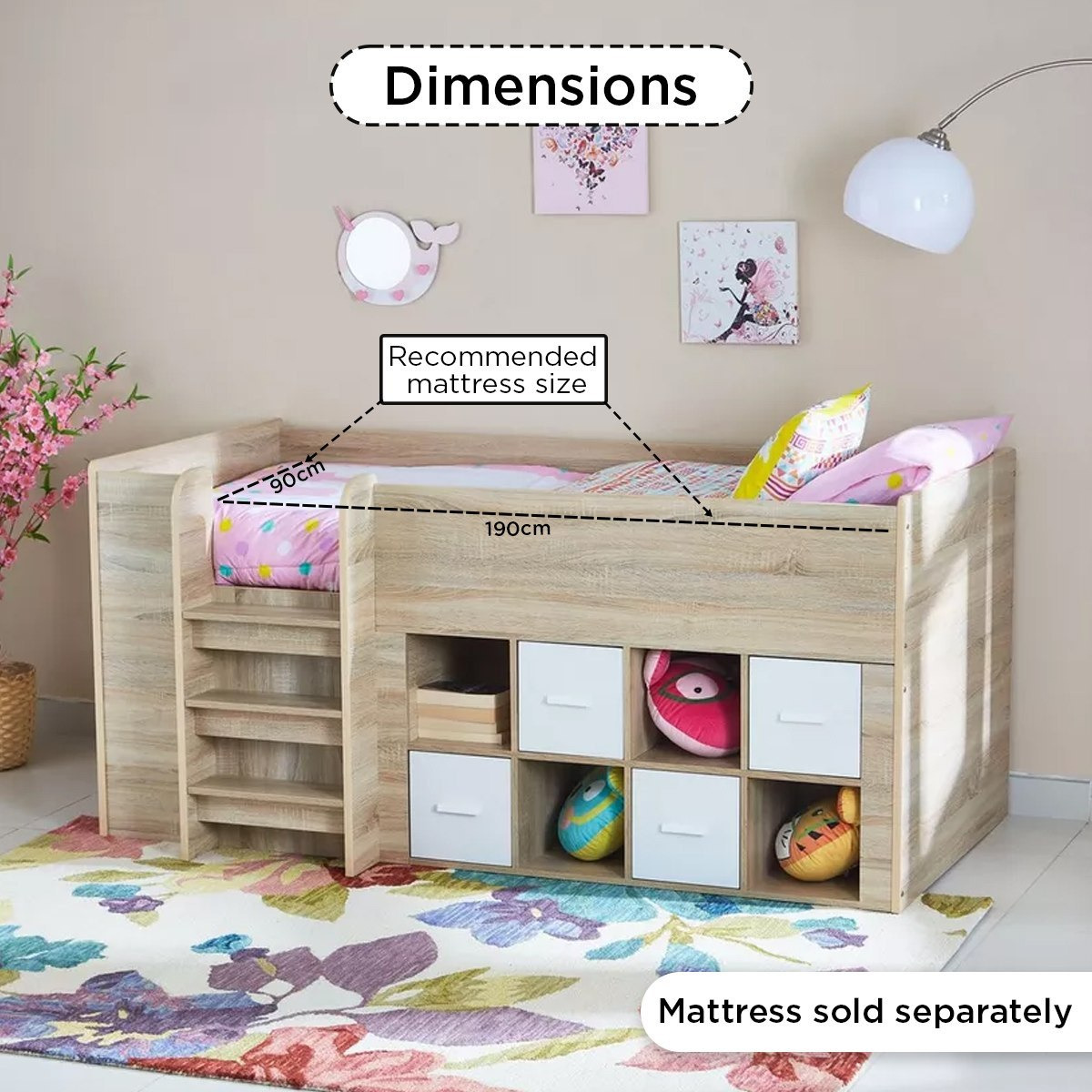 Cooper Costagat Single High Storage Bed - 90x190 cm-hbxkidsandyouth-bedsandbedsets-bunkbeds-single-image-5