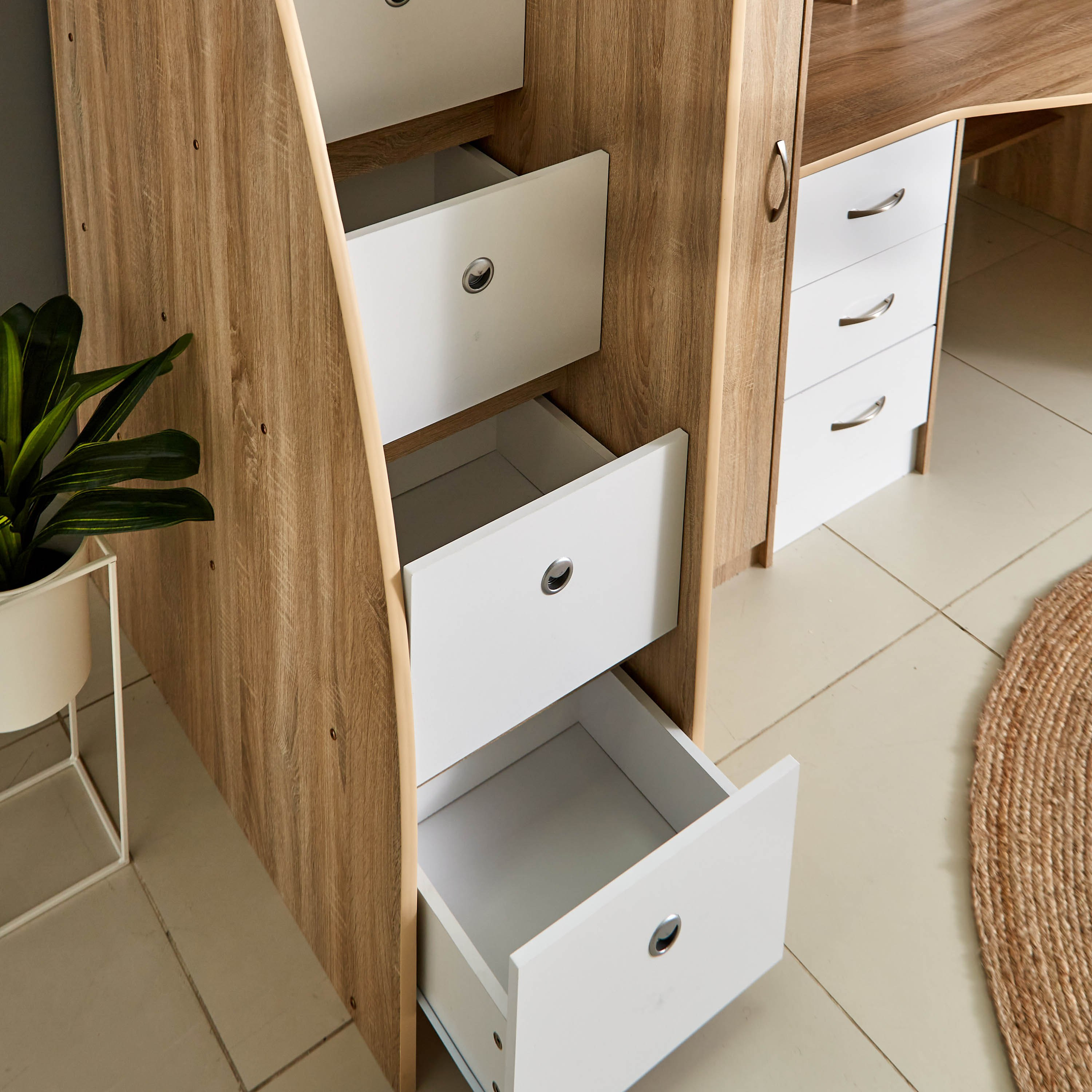 Movo Cooper Xmore Single Loft Bed with Storage - 90x190 cm-hbxkidsandyouth-bedsandbedsets-bunkbeds-single-image-14