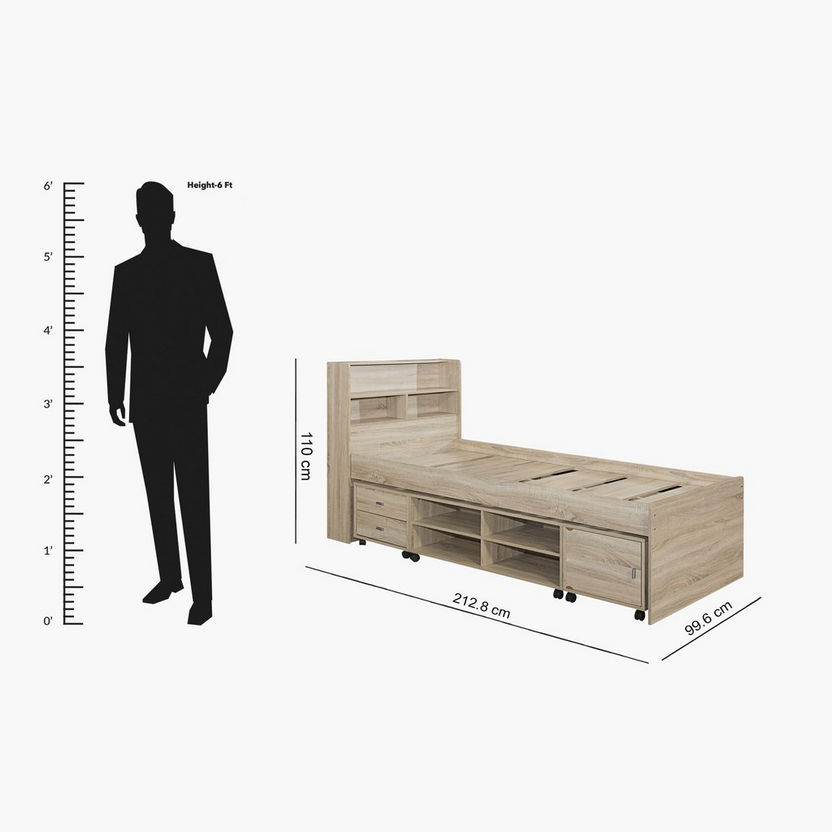 Cooper Single Bed with Storage - 90x200 cm-Beds-image-5