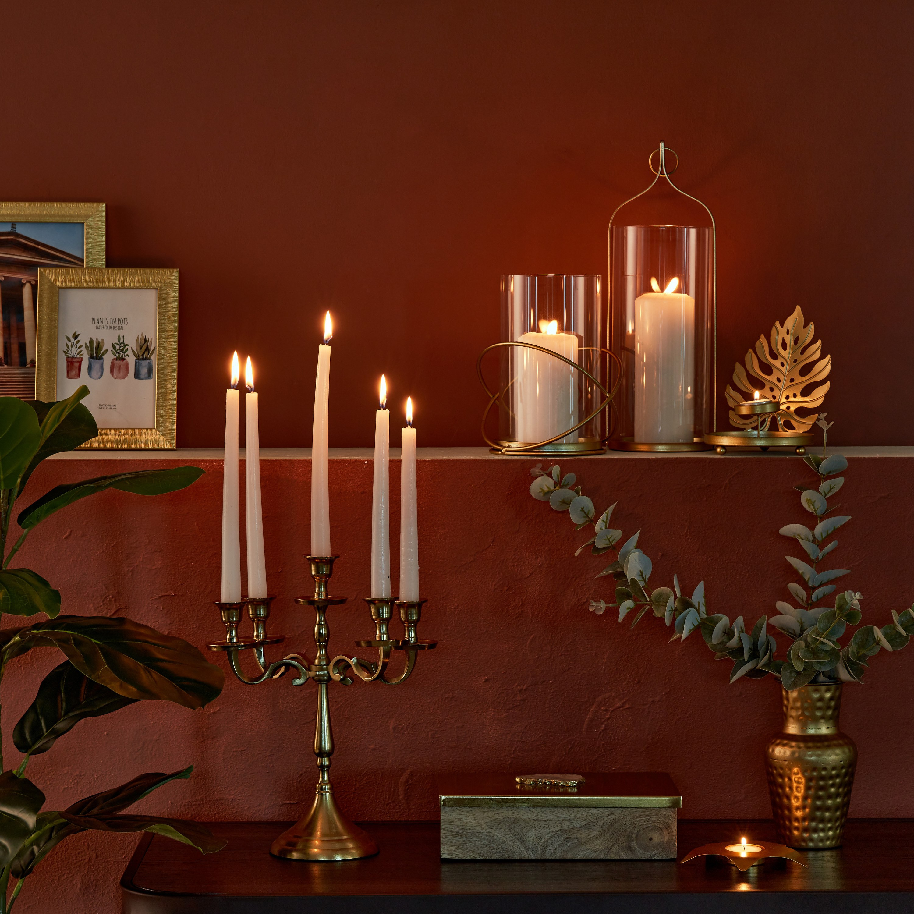 حامل شموع بشكل ورقة شجر من نورا - 13x10x17 سم-hbxlivingroom-decorandaccessories-candleholders-image-6