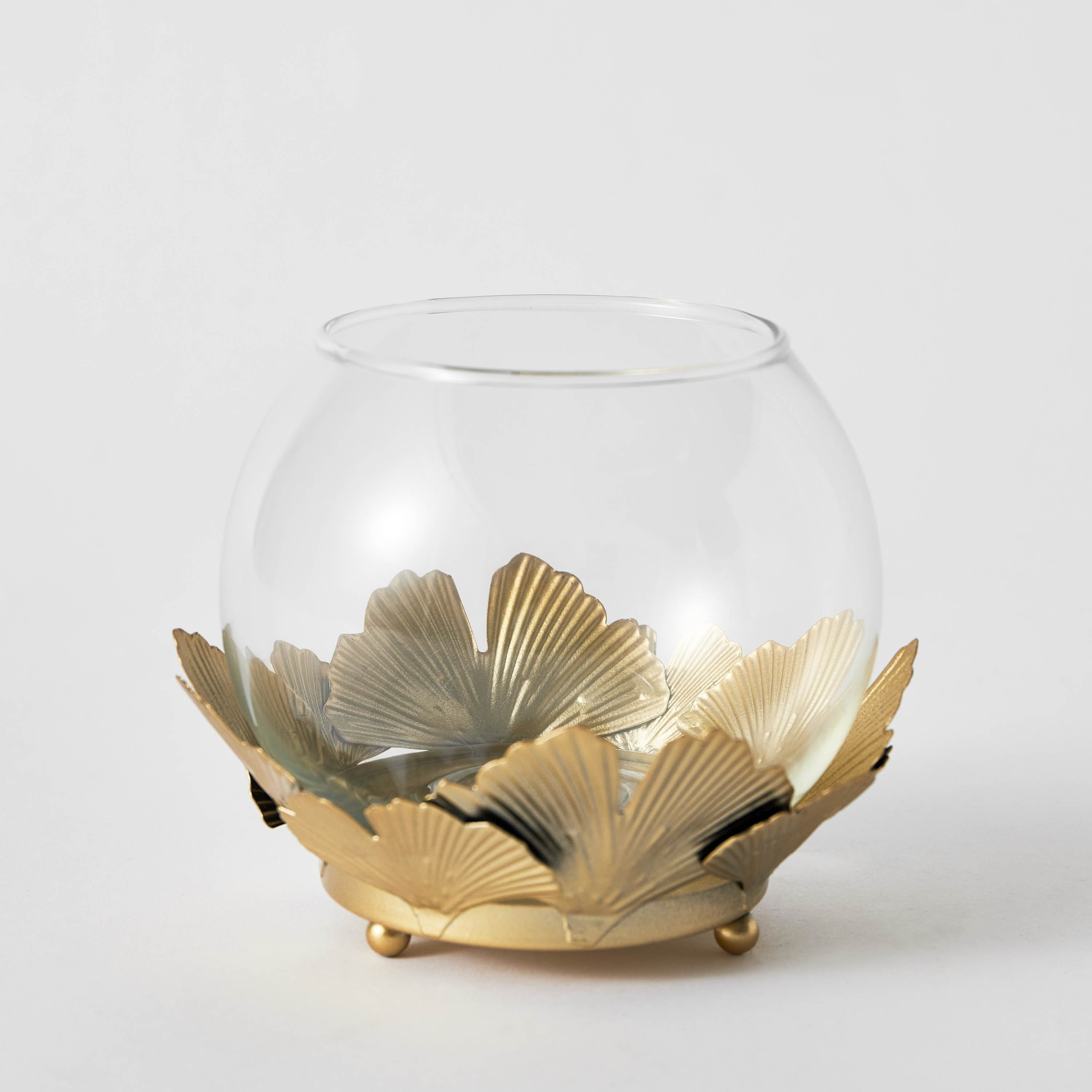 حامل شموع مستدير بتصميم أوراق جينكو من نورا - 13x11 سم-hbxlivingroom-decorandaccessories-candleholders-image-7