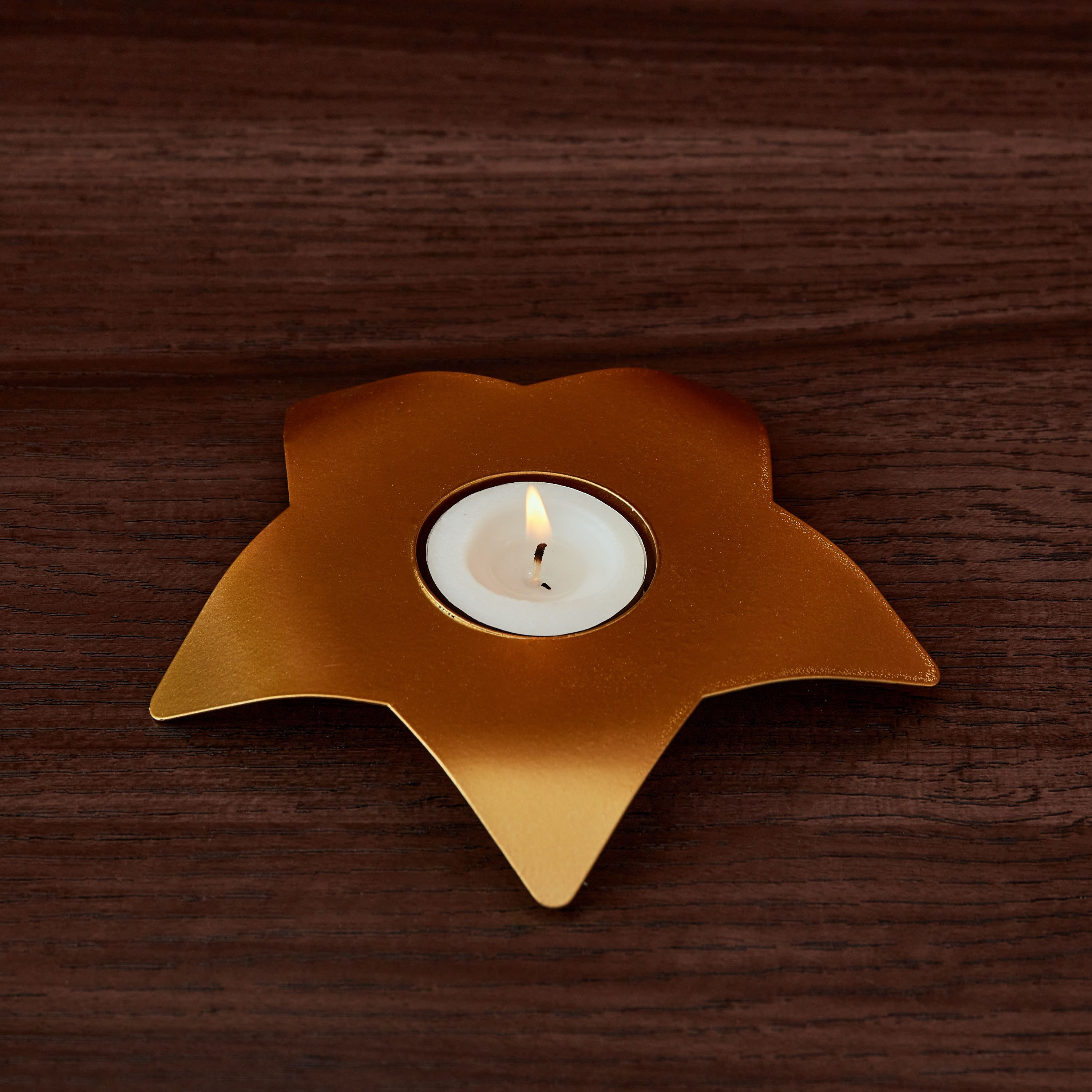 Nura Star Metallic Candleholder - 12x11x4 cm-hbxlivingroom-decorandaccessories-candleholders-image-1