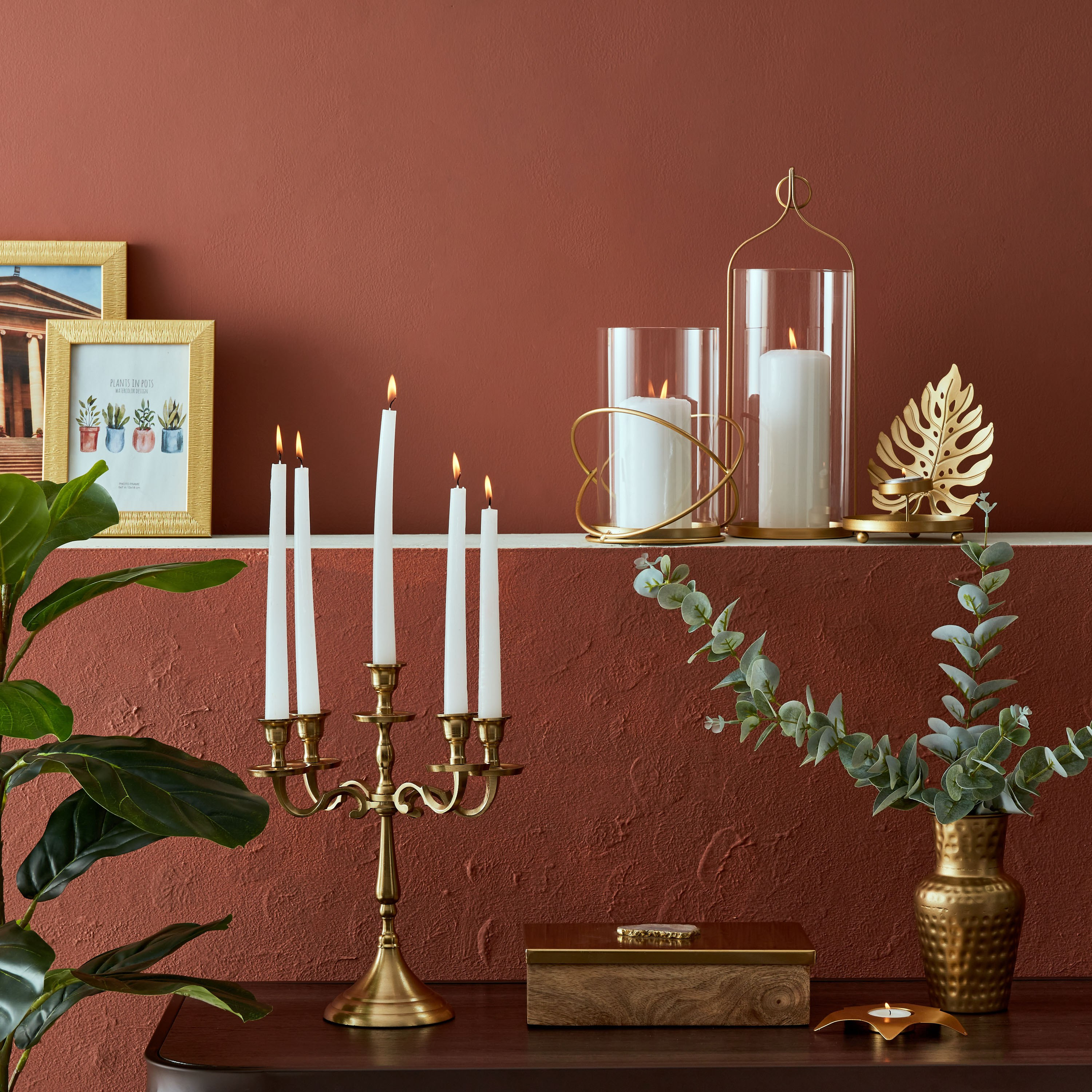 Nura Star Metallic Candleholder - 12x11x4 cm-hbxlivingroom-decorandaccessories-candleholders-image-5