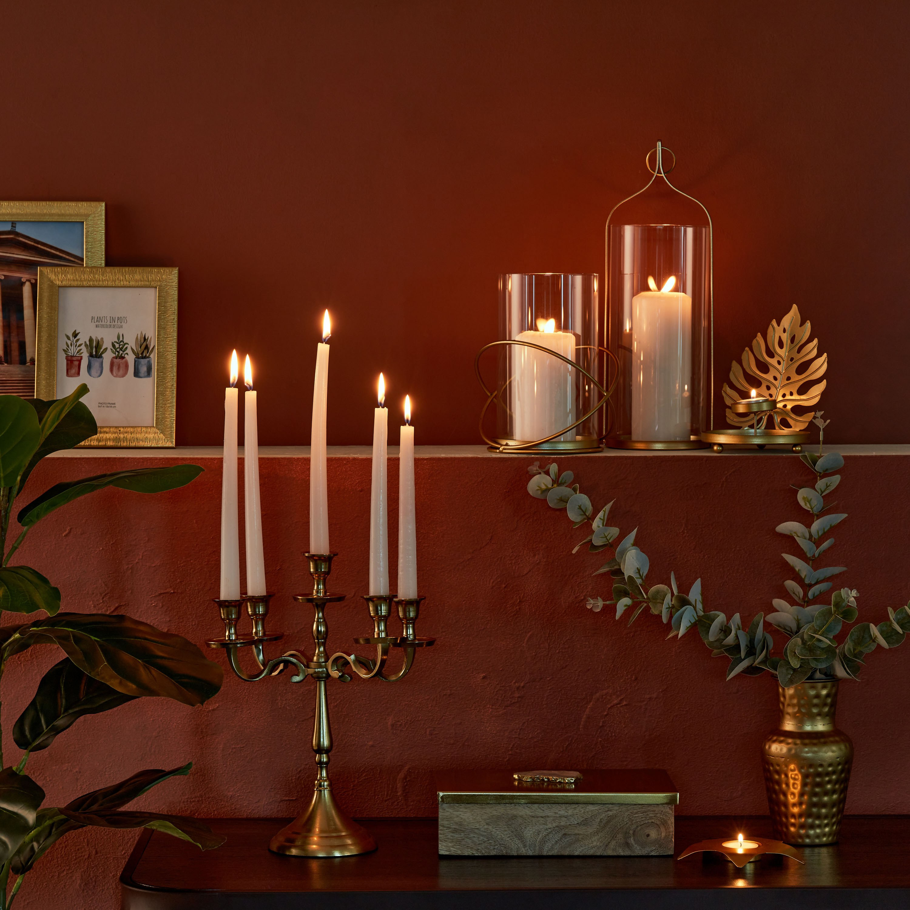 Nura Star Metallic Candleholder - 12x11x4 cm-hbxlivingroom-decorandaccessories-candleholders-image-6