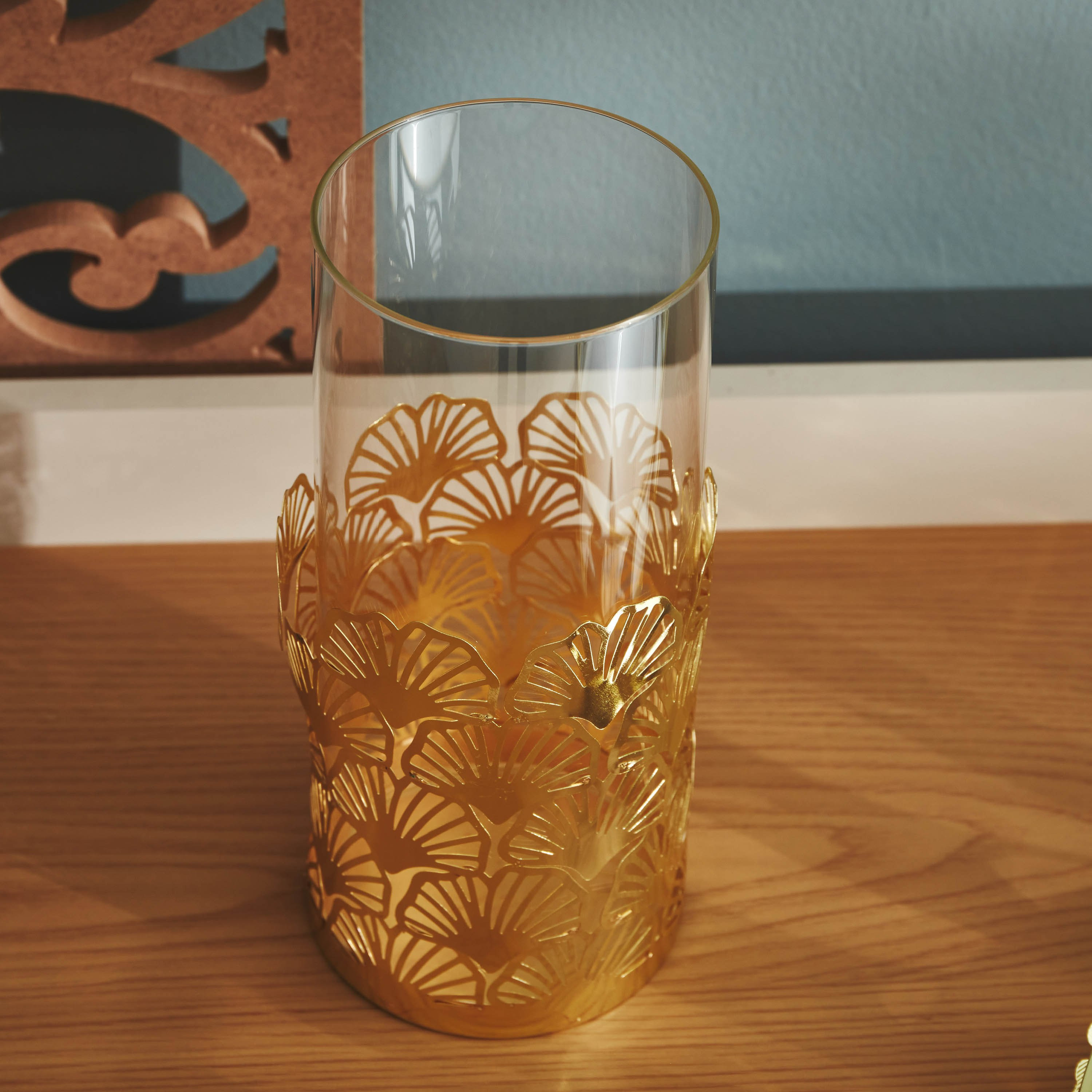 حامل شموع بتصميم أوراق جينكو من نورا - 10x10x22 سم-hbxlivingroom-decorandaccessories-candleholders-image-3