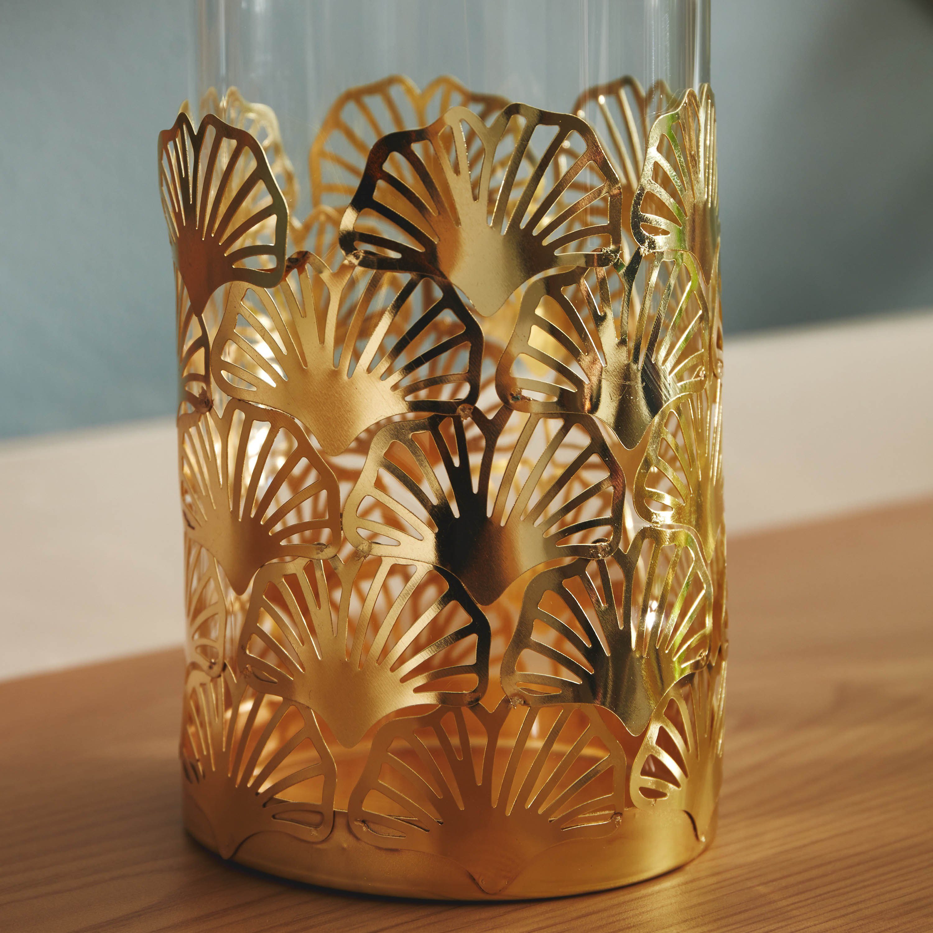 حامل شموع بتصميم أوراق جينكو من نورا - 10x10x22 سم-hbxlivingroom-decorandaccessories-candleholders-image-4