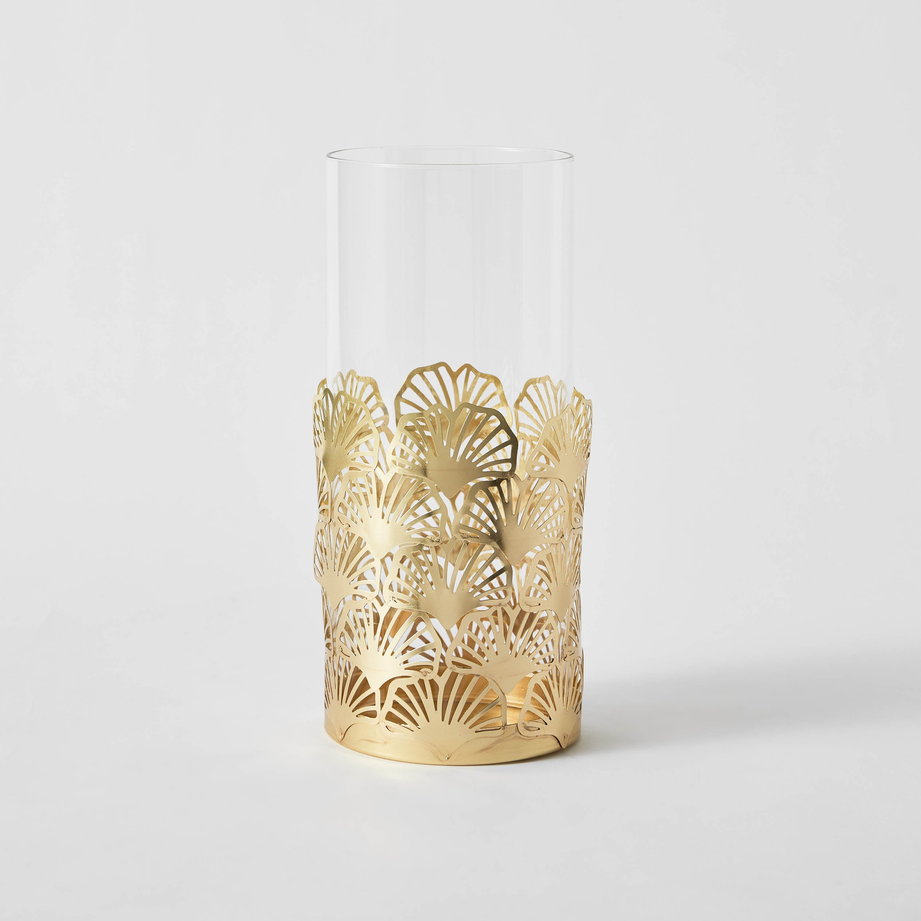 حامل شموع بتصميم أوراق جينكو من نورا - 10x10x22 سم-hbxlivingroom-decorandaccessories-candleholders-image-7