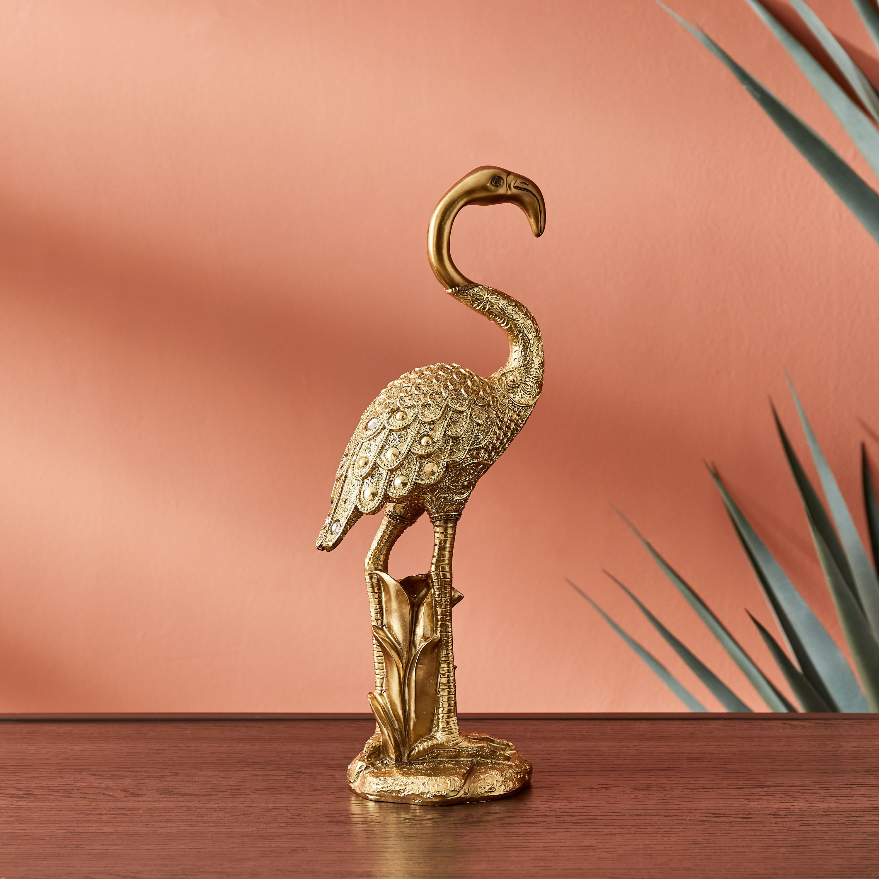 تمثال فلامينجو من نايلا - 14x10x35 سم-hbxhomeware-homedecor-figurinesandornaments-image-2