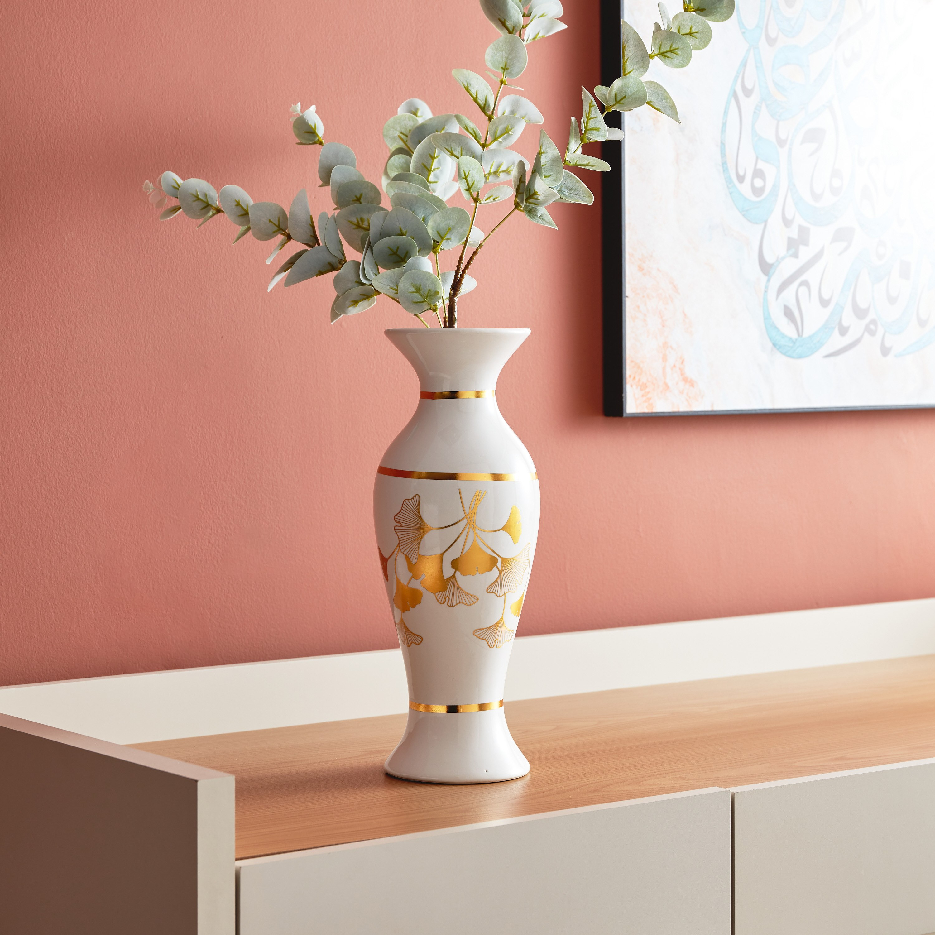 مزهرية سيراميك بتصميم جينكو من هبة - 12x12x32 سم-hbxbedroom-decorandaccessories-vases-image-1