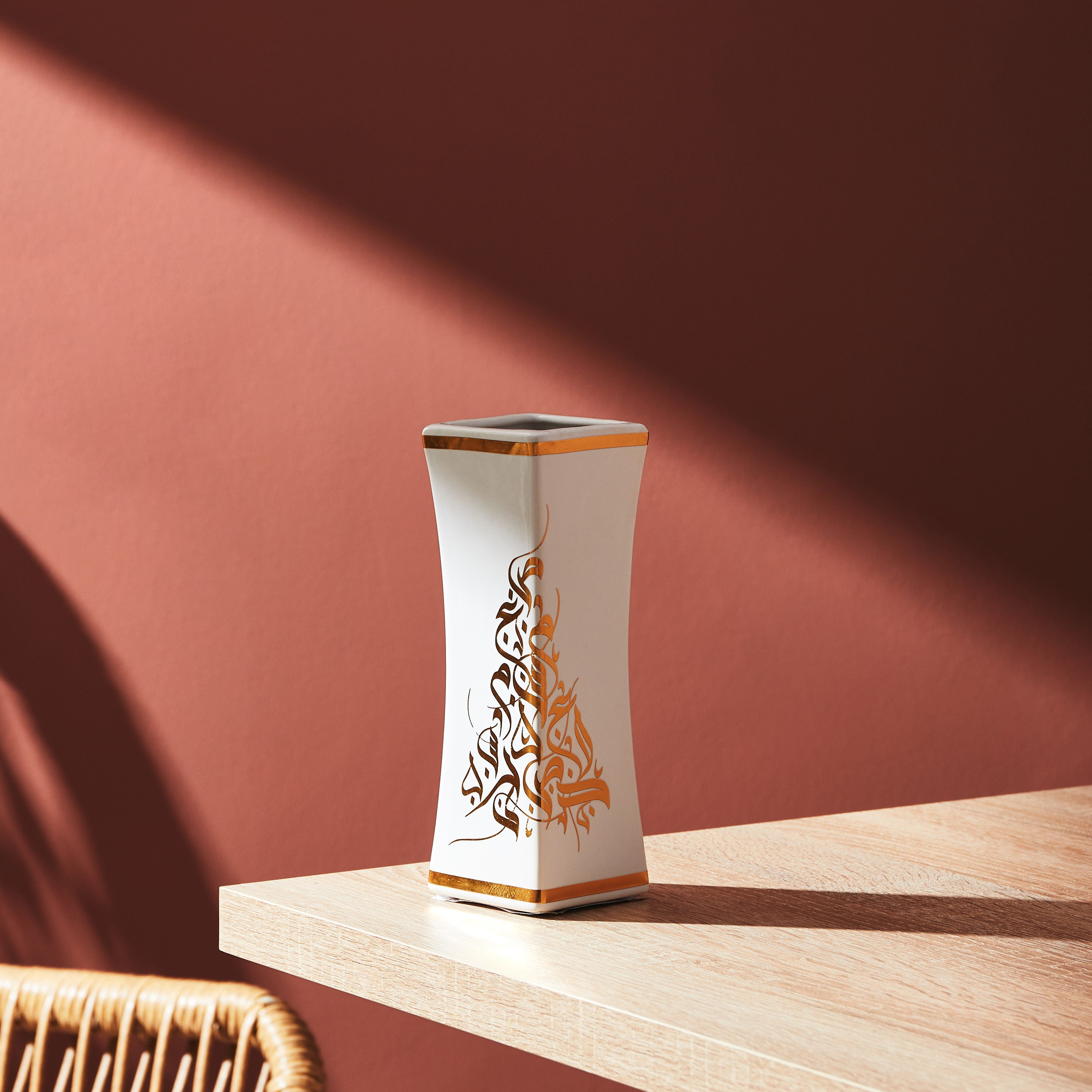 Calligraphy Ceramic Vase - 7x7x19 cm-hbxbedroom-decorandaccessories-vases-image-2