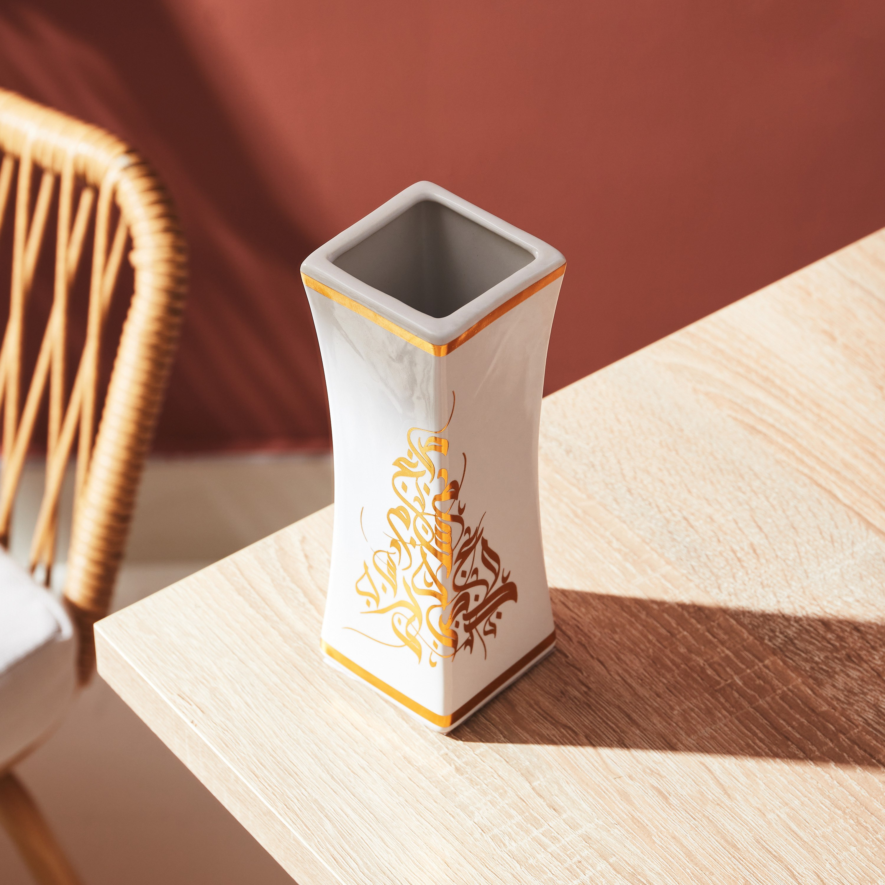 Calligraphy Ceramic Vase - 7x7x19 cm-hbxbedroom-decorandaccessories-vases-image-3