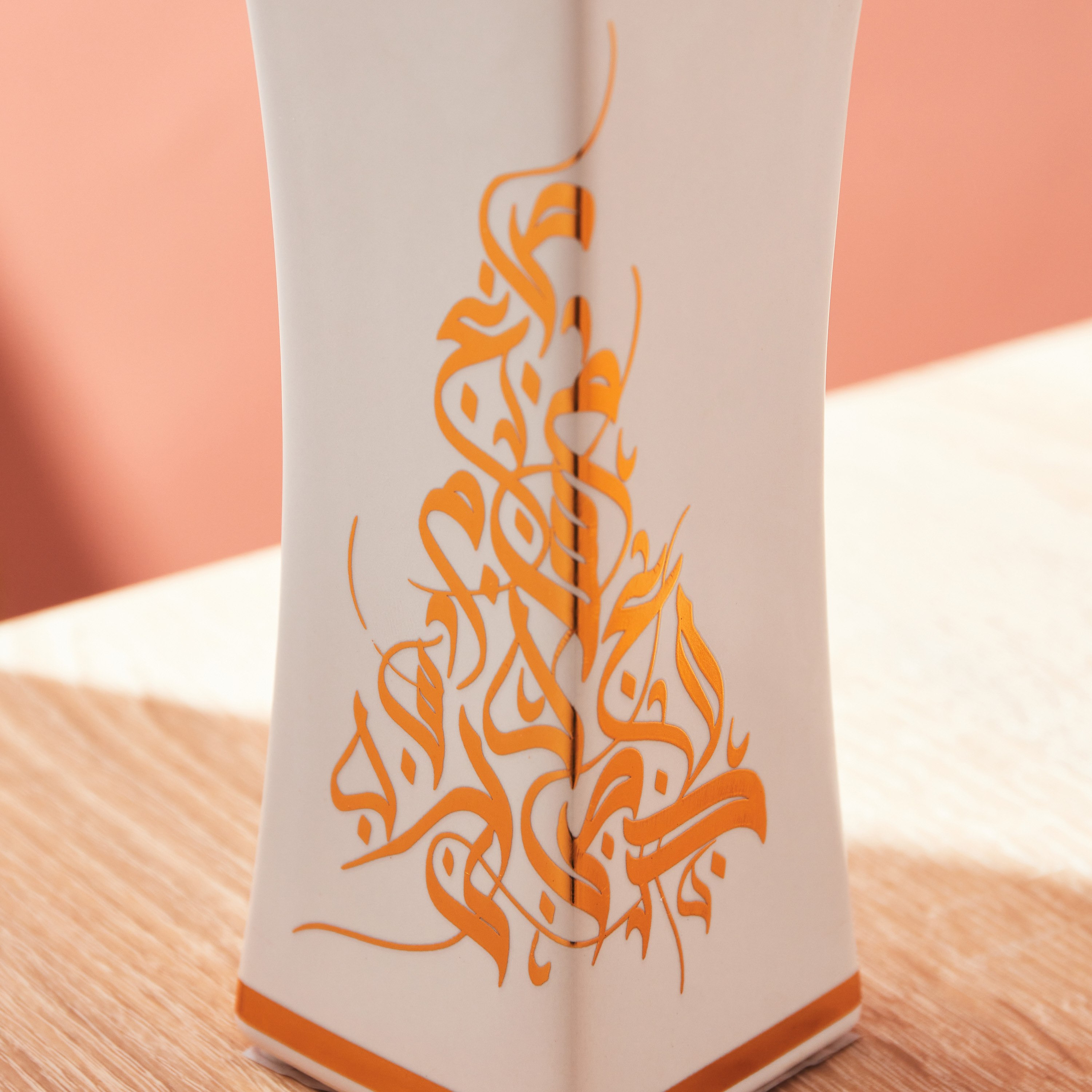 Calligraphy Ceramic Vase - 7x7x19 cm-hbxbedroom-decorandaccessories-vases-image-5