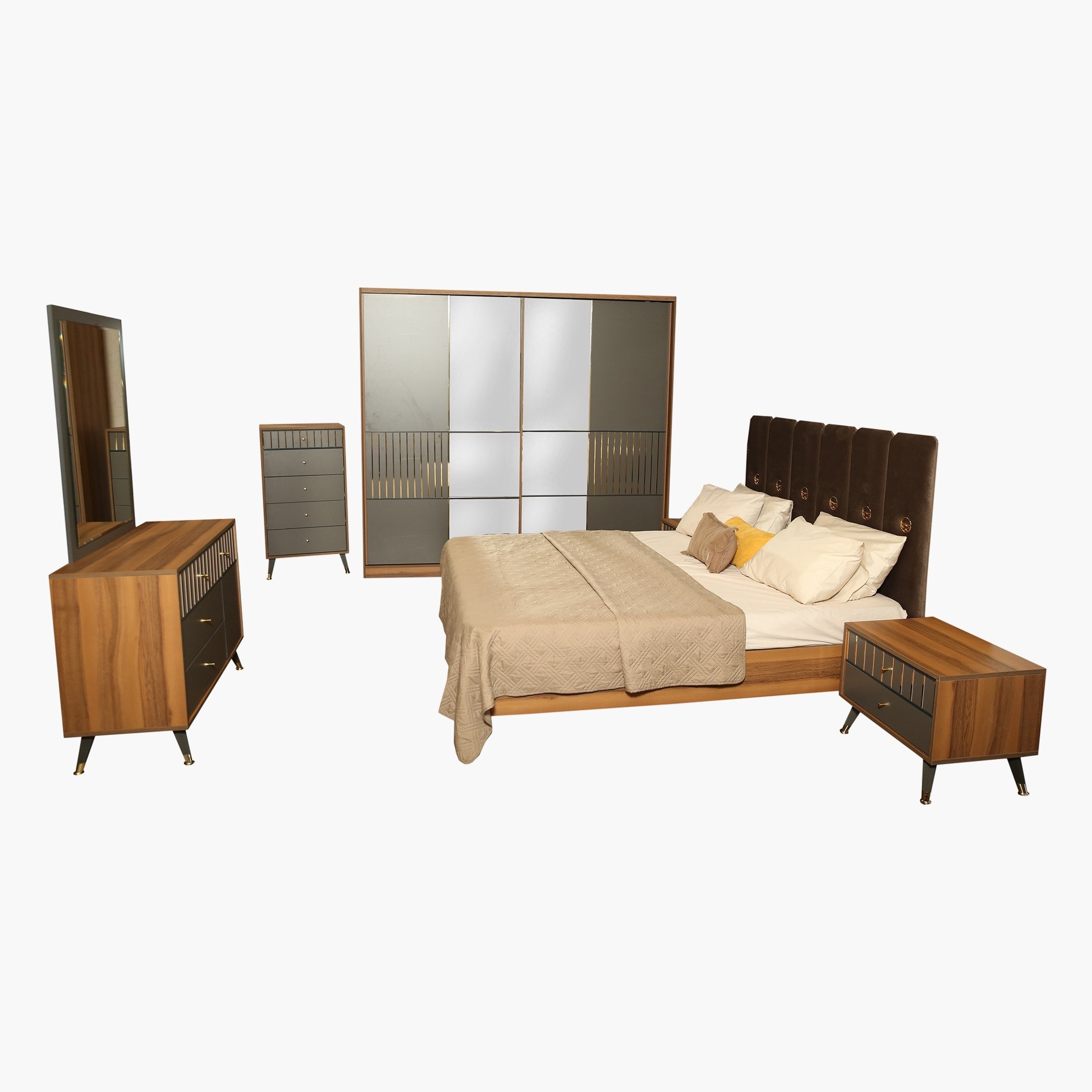 طقم غرفة نوم كينج 5 قطع من أليسي - 180x200 سم-hbxbedroom-bedsandbedsets-bedroomsets-king-image-17