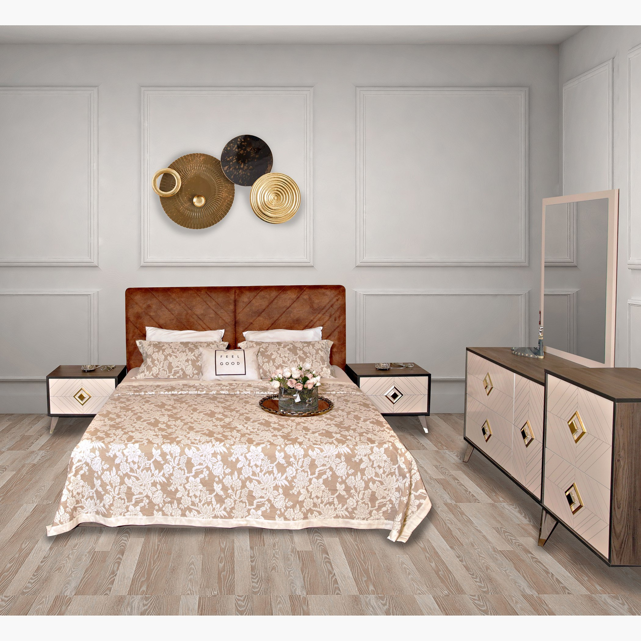 طقم غرفة نوم كينج 5 قطع من بريزما - 180x200 سم-hbxbedroom-bedsandbedsets-bedroomsets-king-image-1