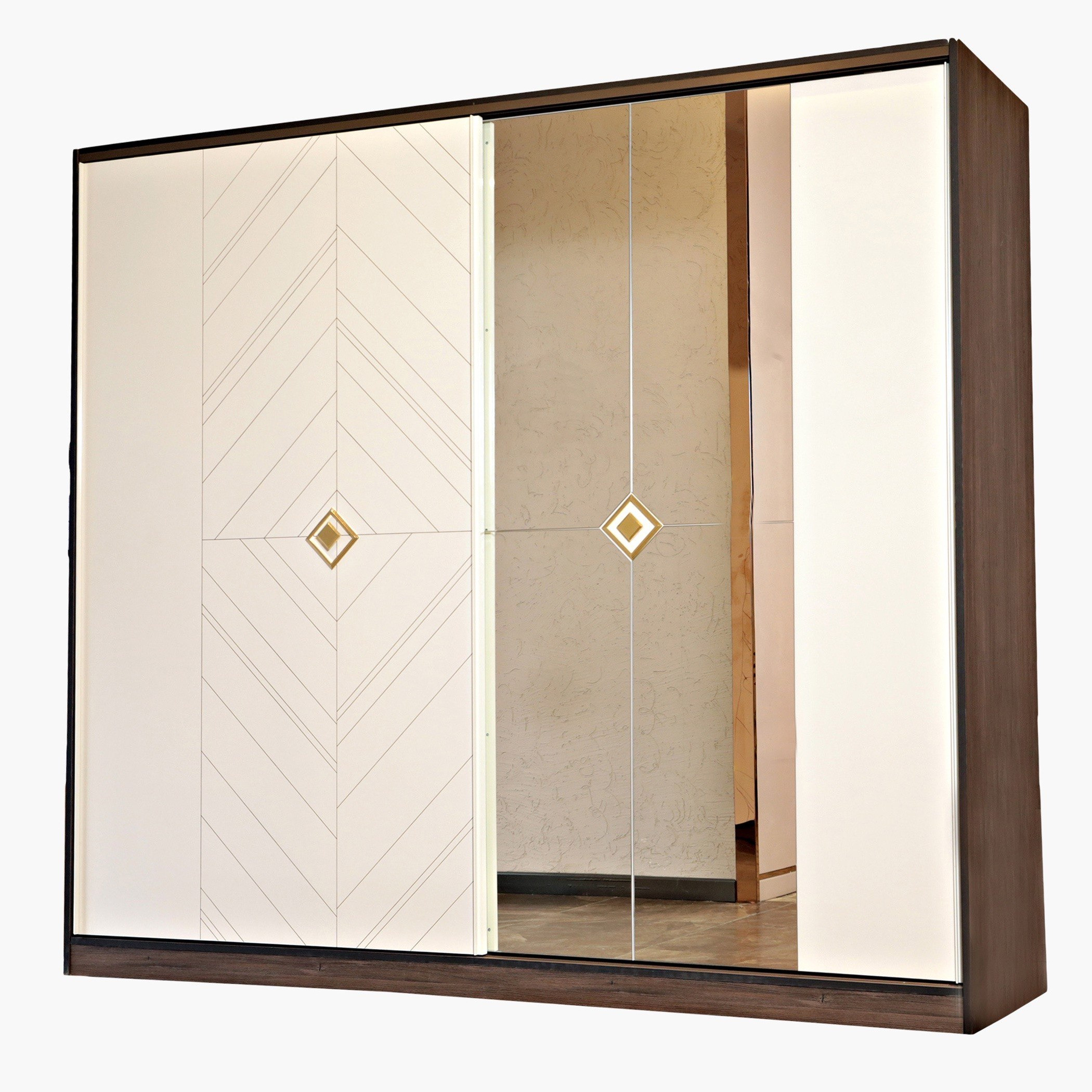 خزانة ملابس بباب انزلاقي ومرآة من بريزما-hbxfurniture-wardrobes-image-1