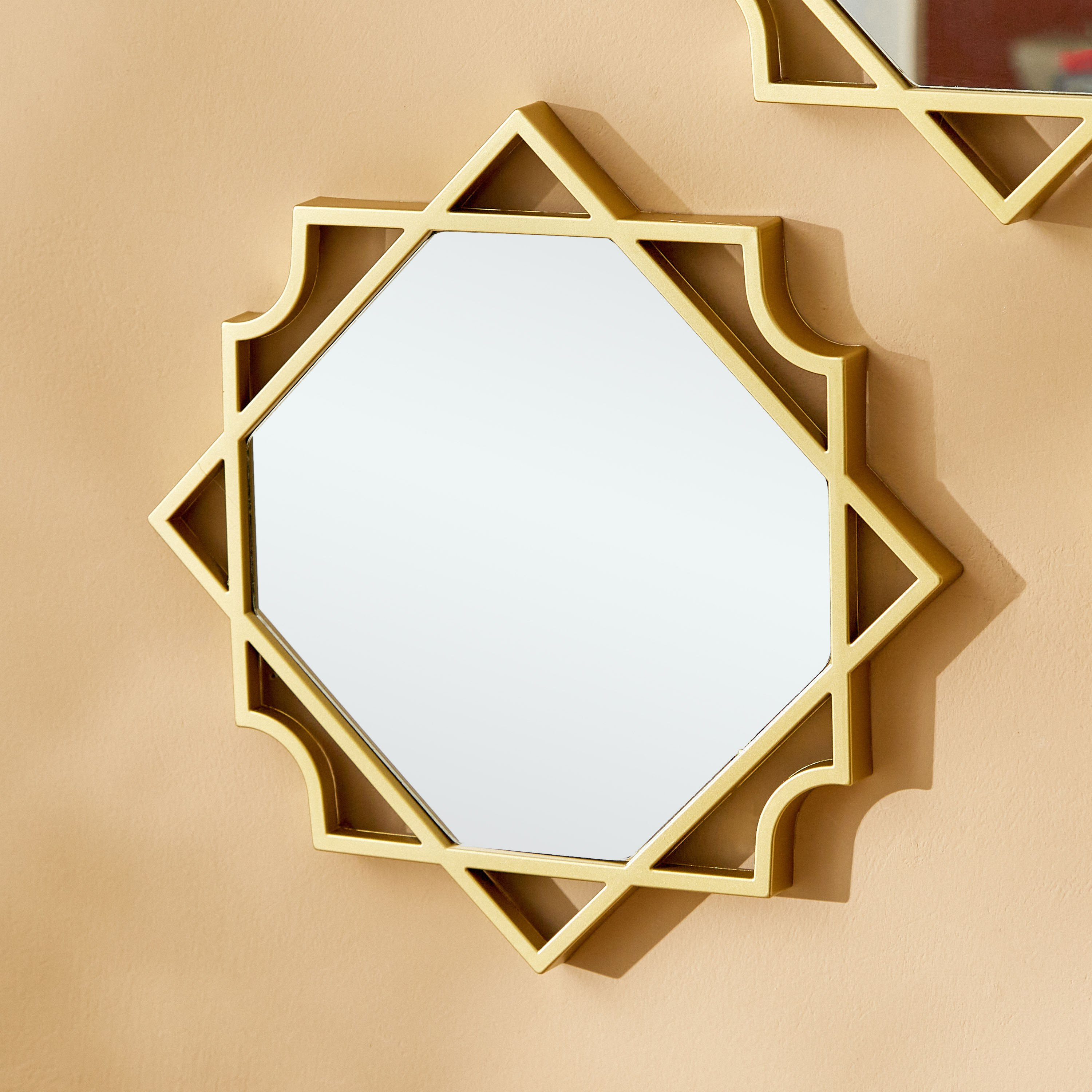 طقم مرايا 3 قطع بشكل مربع وإطار مزيّن من زينة - 25x2x25 سم-hbxhomeware-hbxdecorandfurnishings-image-2