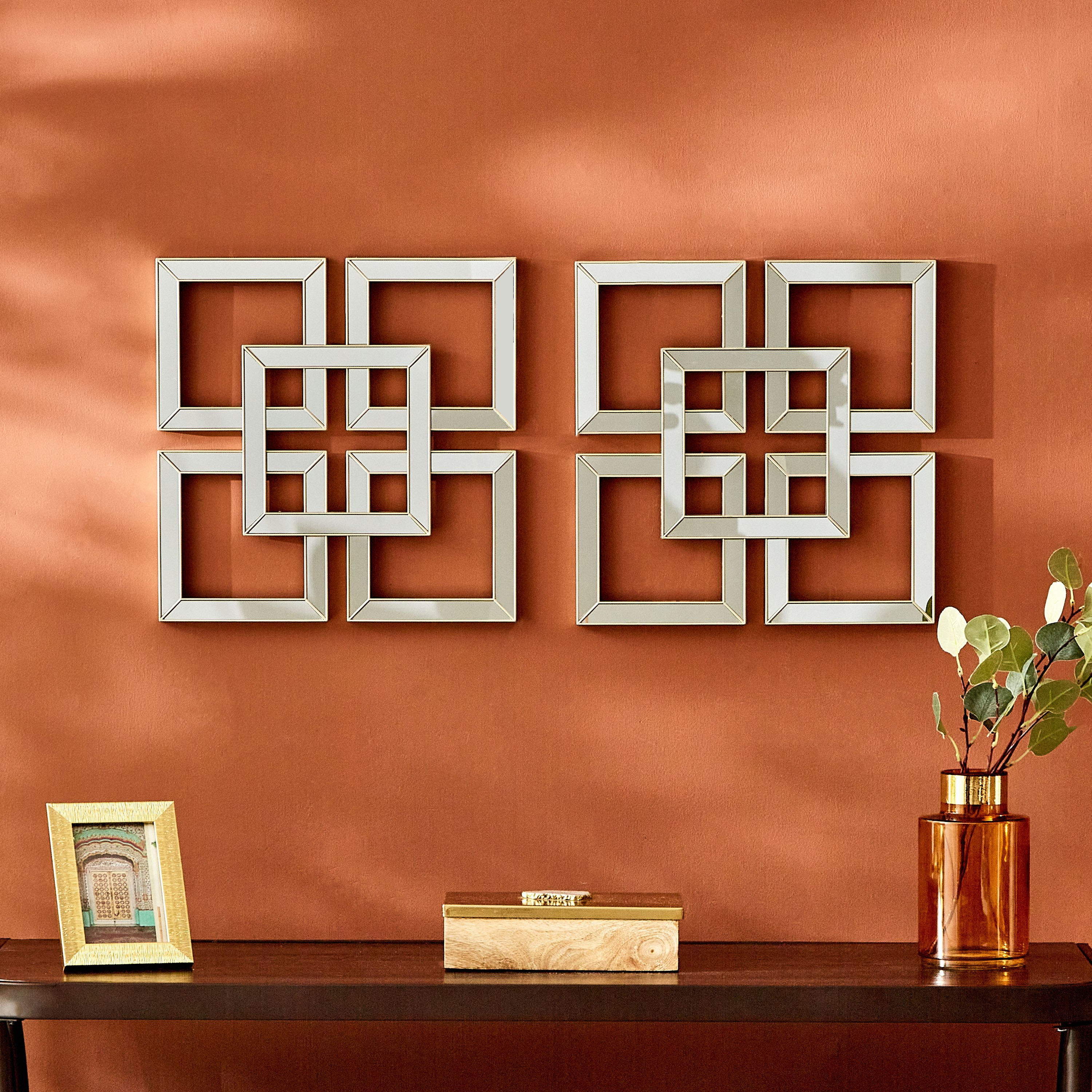 طقم مرايا مزينة قطعتين من زينة - 40x3x40 سم-PROMO_HB_AE_B1G1_250925-image-1