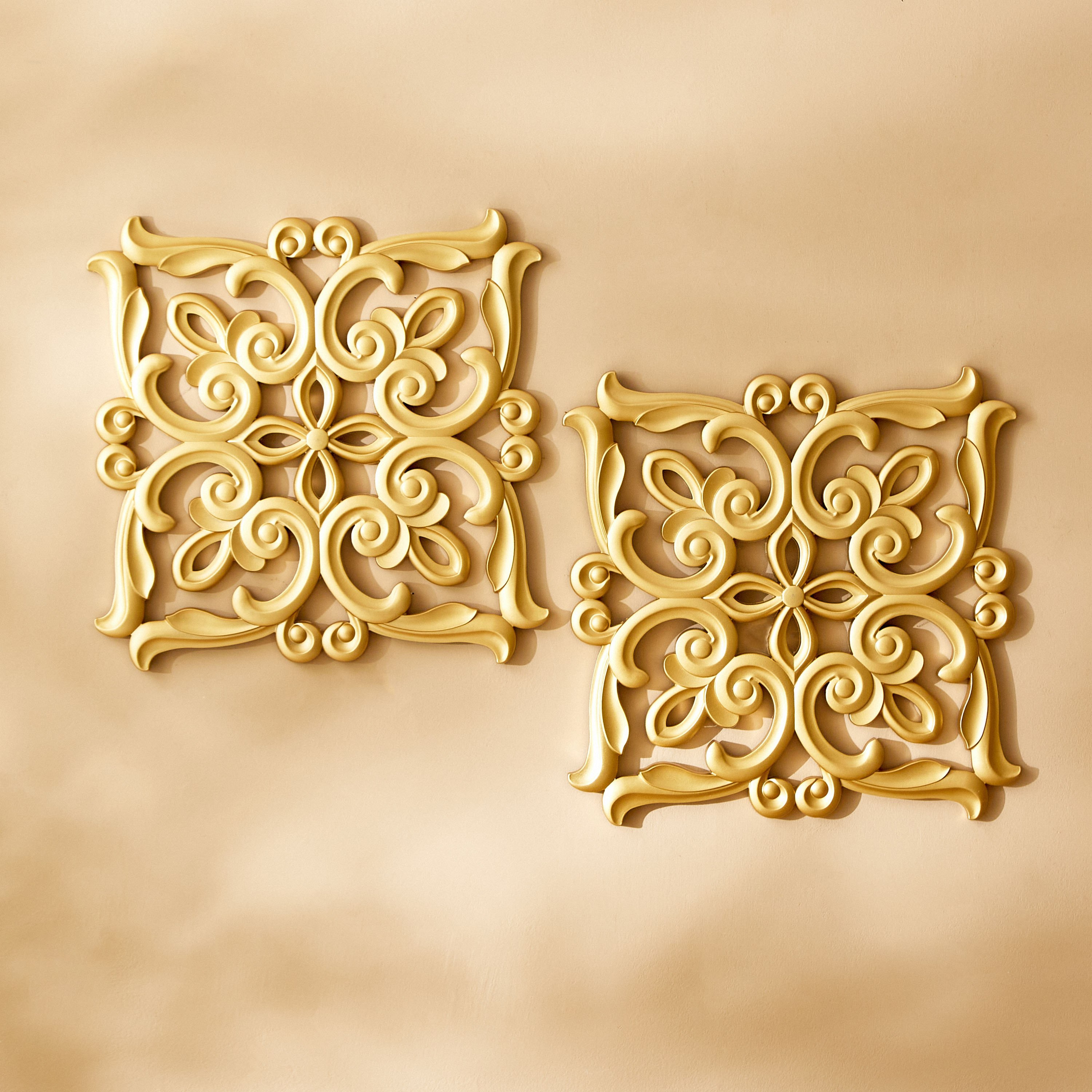 طقم ألواح حائط مربعة قطعتان من زينة - 40x2x40 سم-hbxlivingroom-walldecor-wallart-image-2