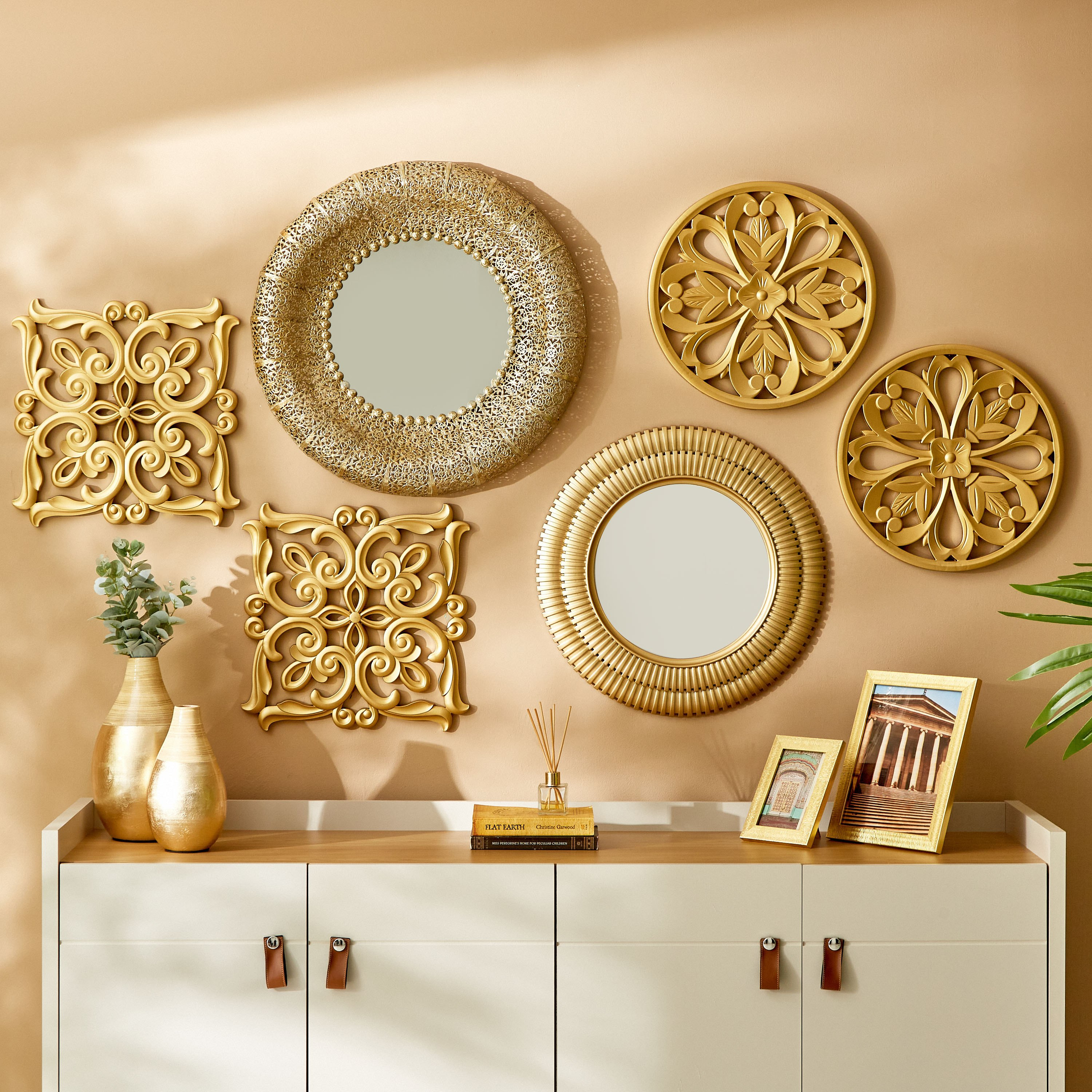 مرآة مزينة مستديرة من ميلينا - 50x3x50 سم-PROMO_HB_AE_B1G1_250925-image-5